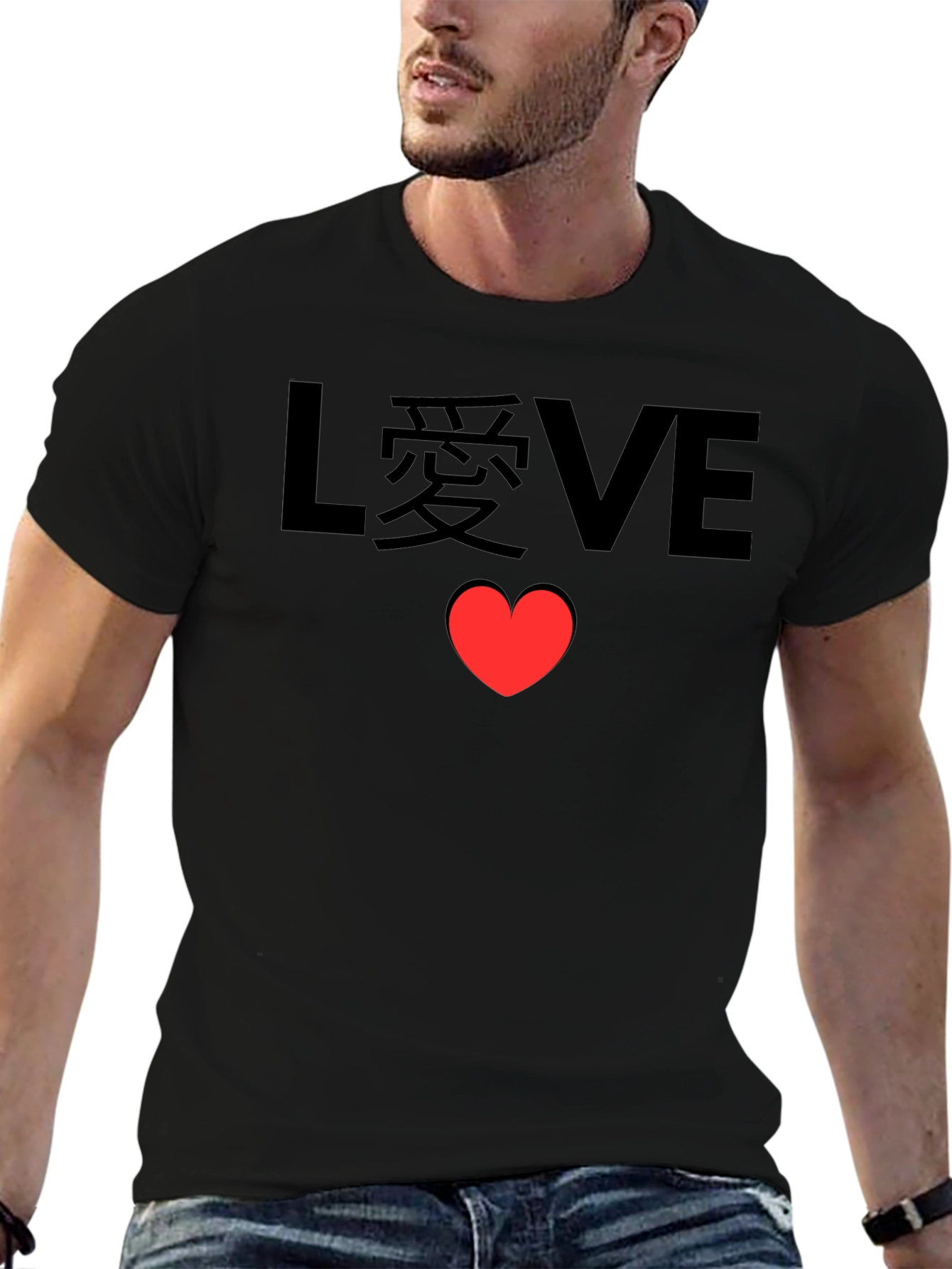 LOVE Heart Graphic Black Tee