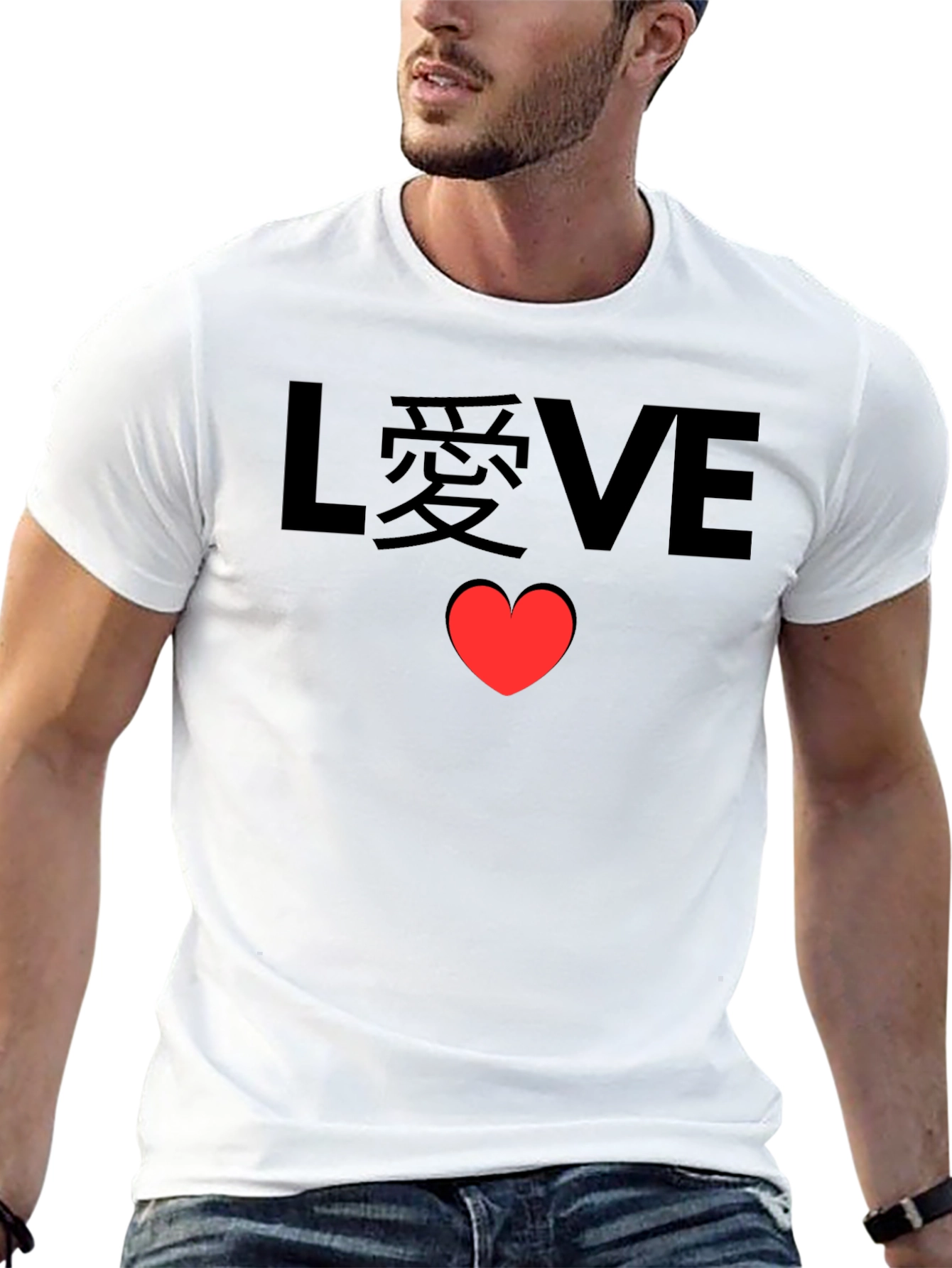 LOVE Heart Graphic Black Tee