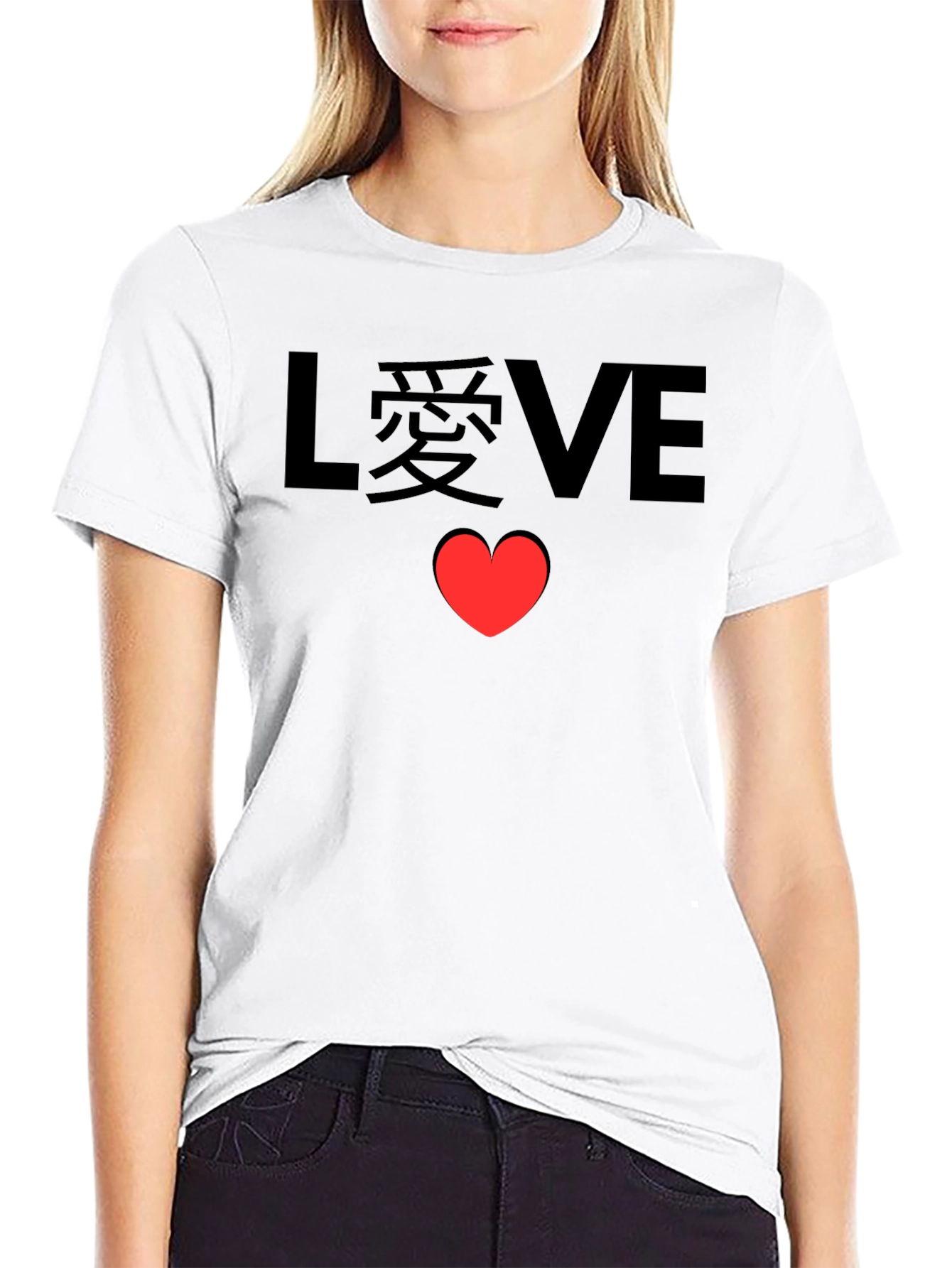 LOVE Heart Graphic Black Tee