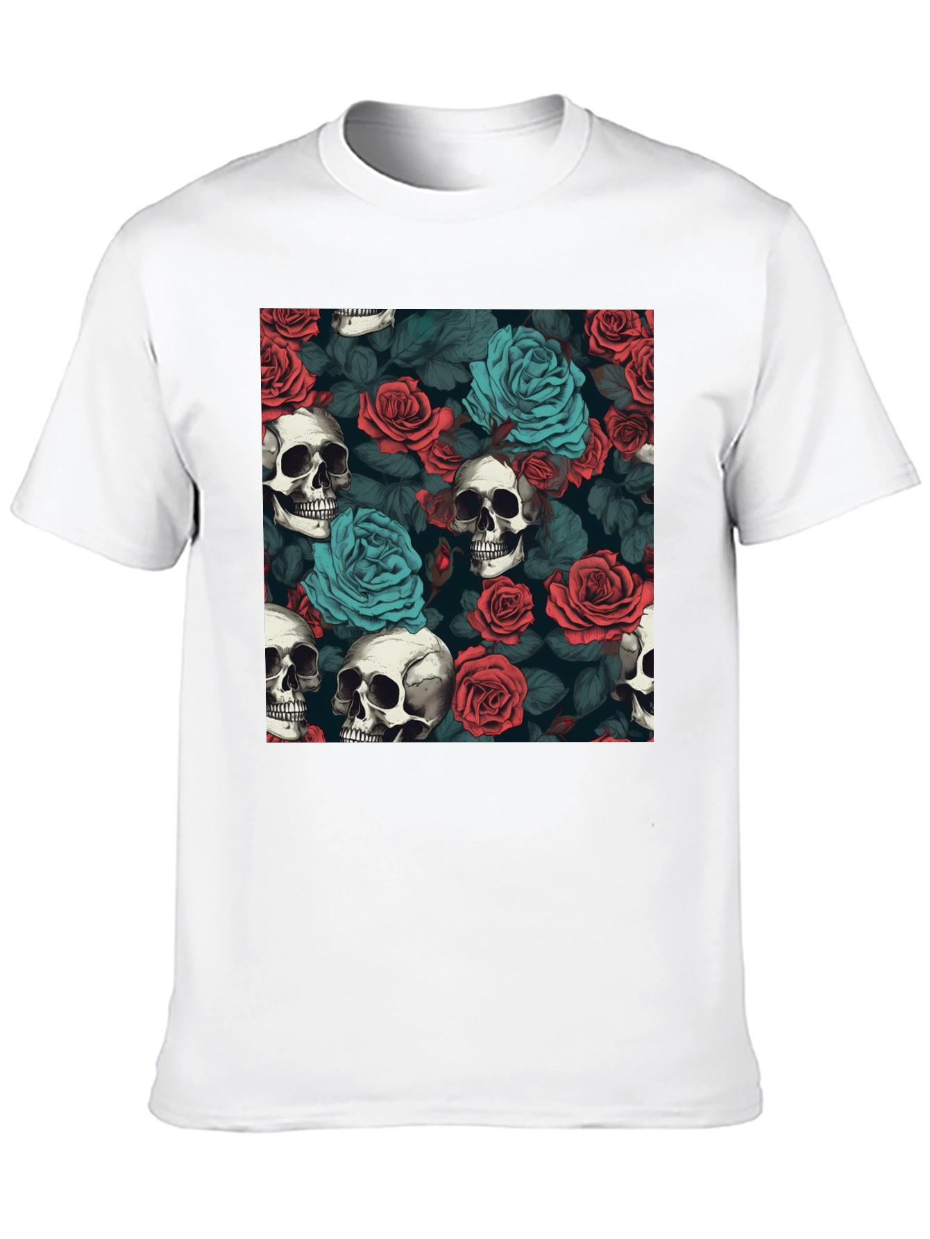 Skull & Rose Graphic Tee - Dark Aesthetic