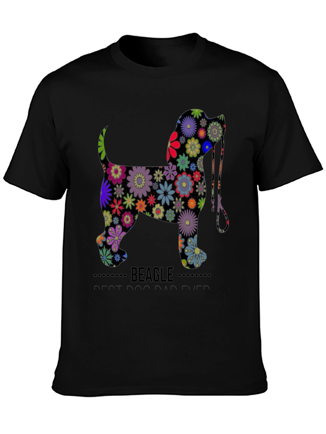 Floral Beagle Dog Graphic T-Shirt