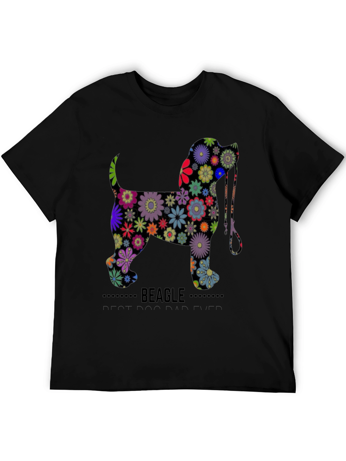 Floral Beagle Dog Graphic T-Shirt