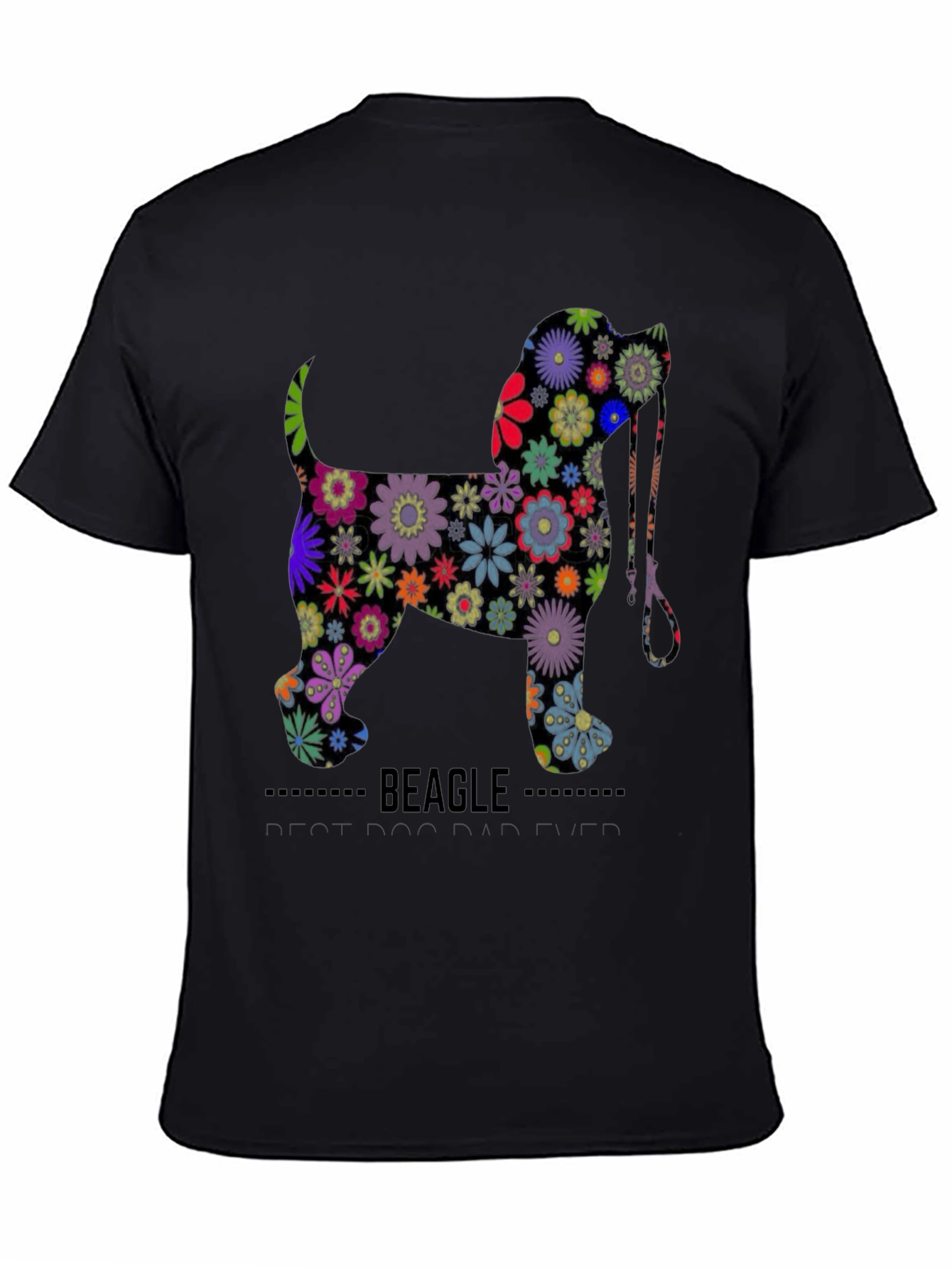 Floral Beagle Dog Graphic T-Shirt