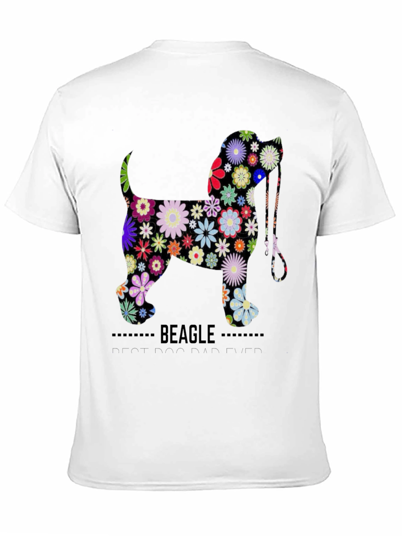 Floral Beagle Dog Graphic T-Shirt