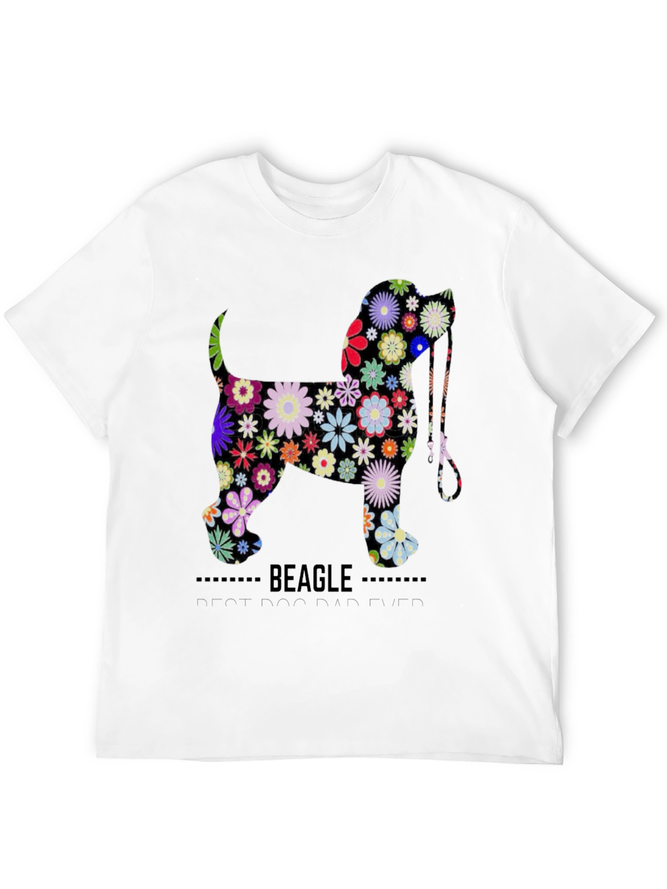 Floral Beagle Dog Graphic T-Shirt
