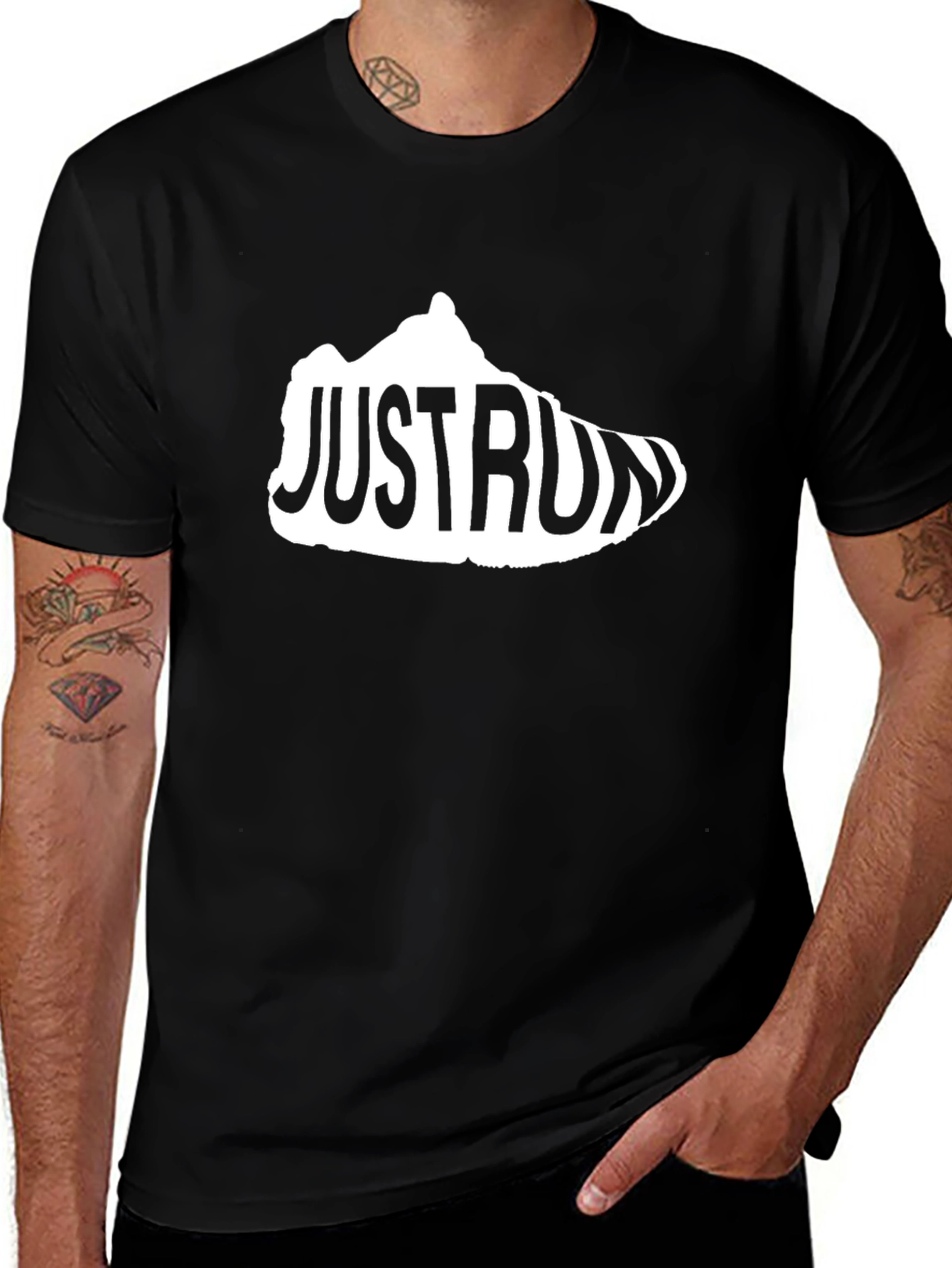 Just Run Sneaker Graphic Tee - Black