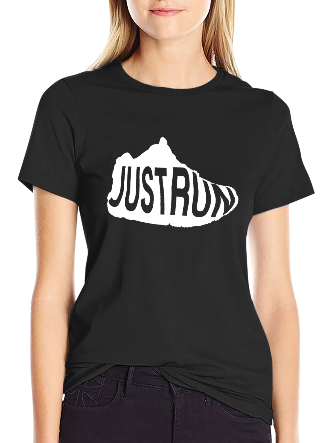 Just Run Sneaker Graphic Tee - Black