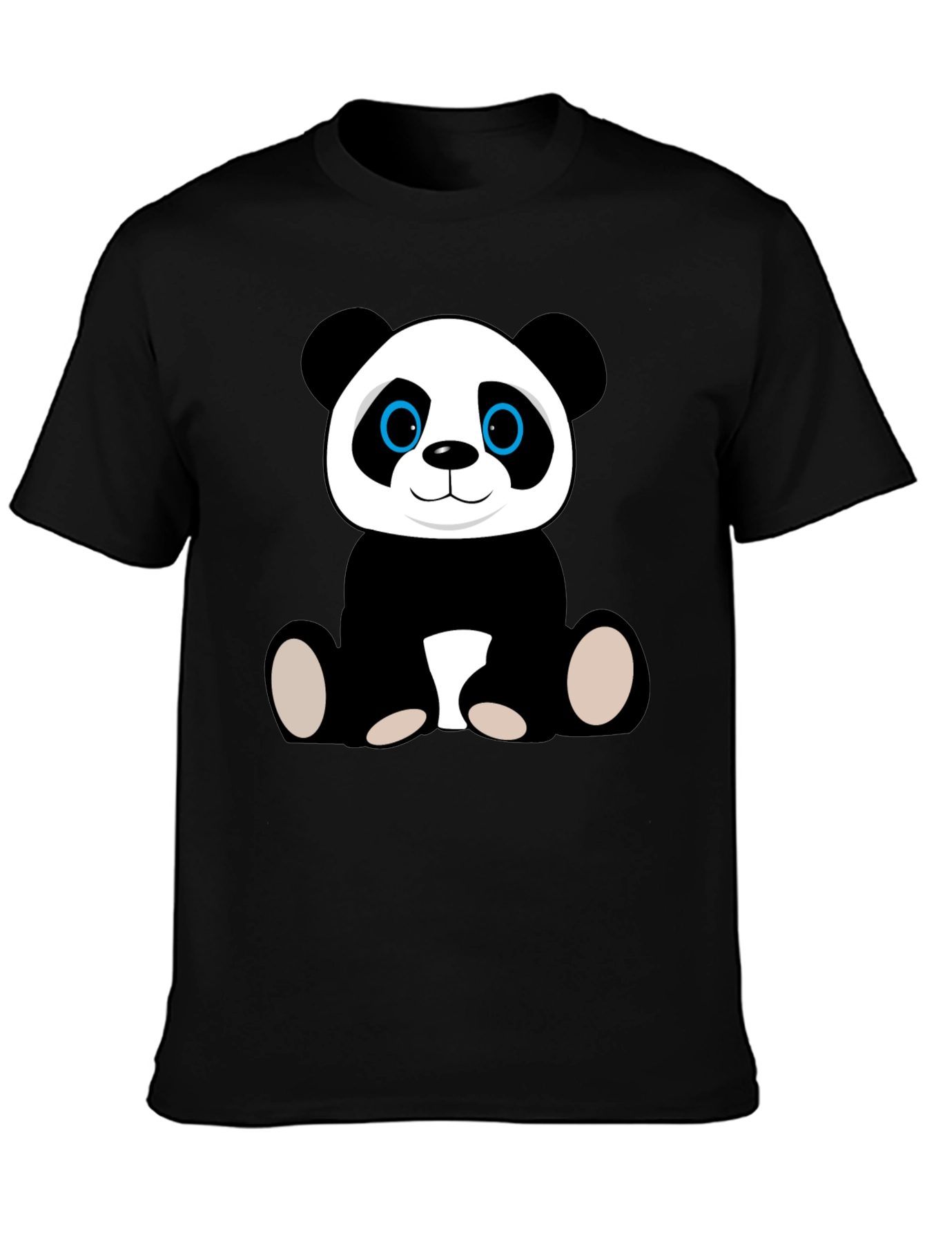 Cute Panda Bear Graphic T-Shirt - Black Cotton Tee