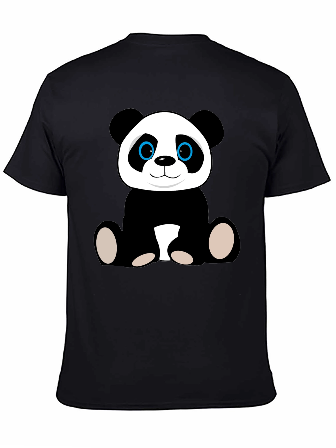 Cute Panda Bear Graphic T-Shirt - Black Cotton Tee
