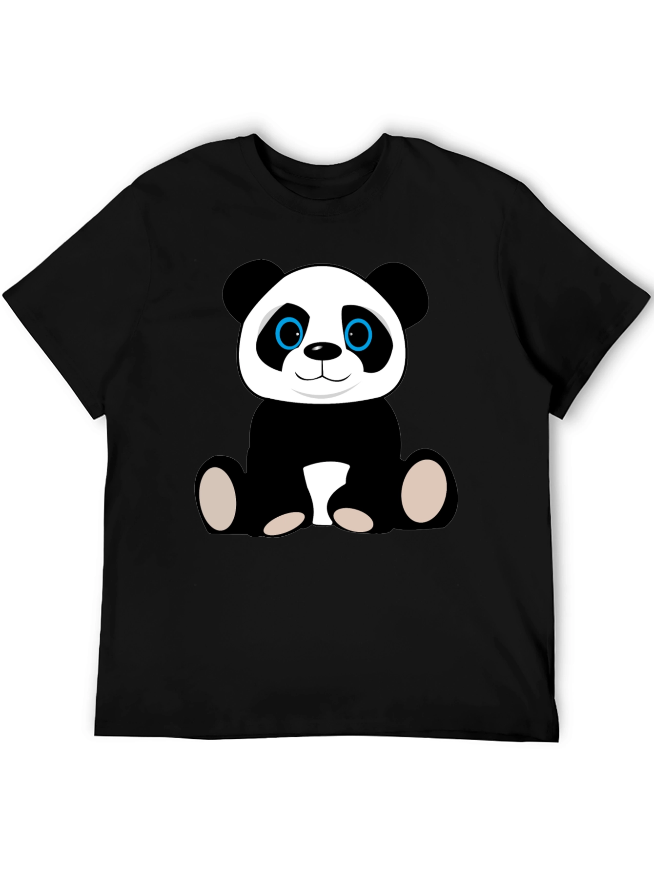 Cute Panda Bear Graphic T-Shirt - Black Cotton Tee