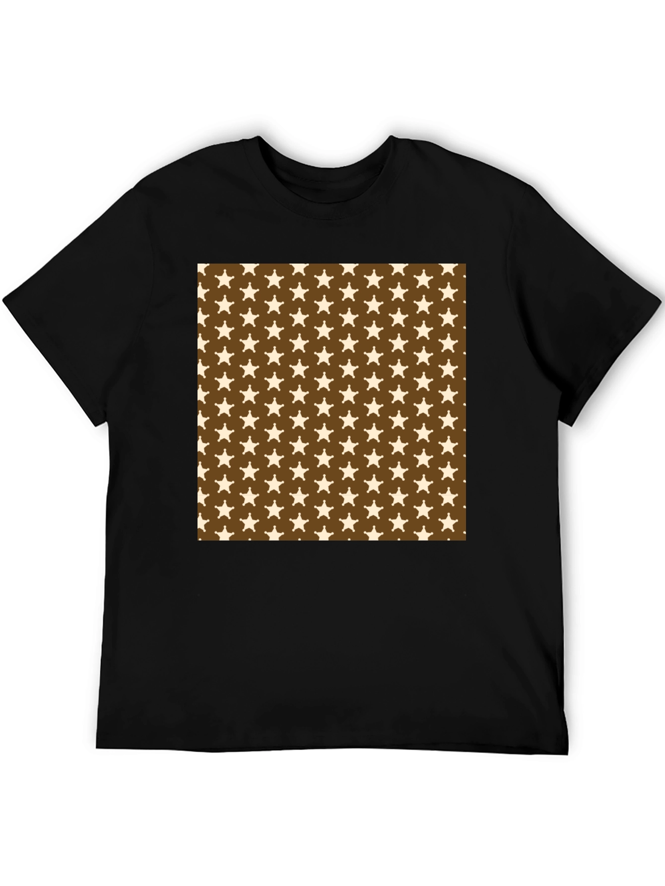 Star Pattern Black T-Shirt