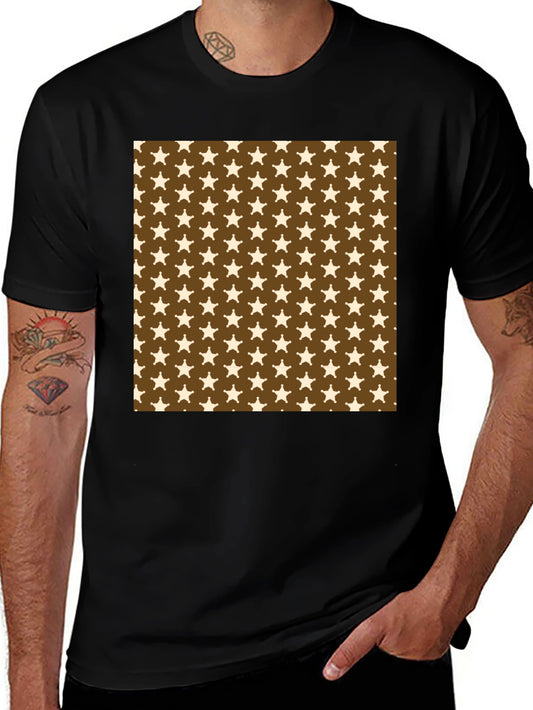 Star Pattern Black T-Shirt