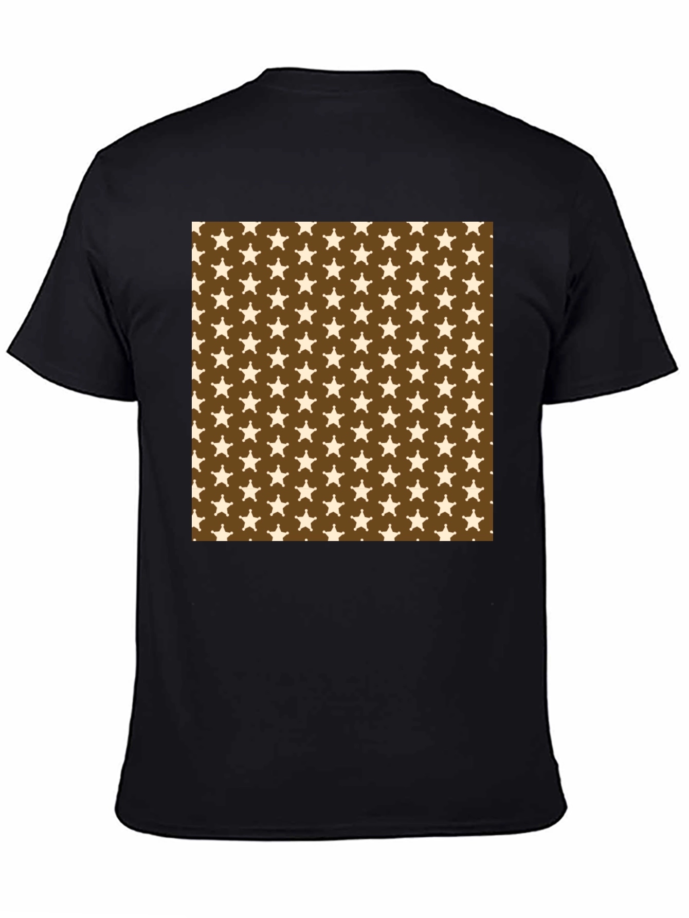 Star Pattern Black T-Shirt