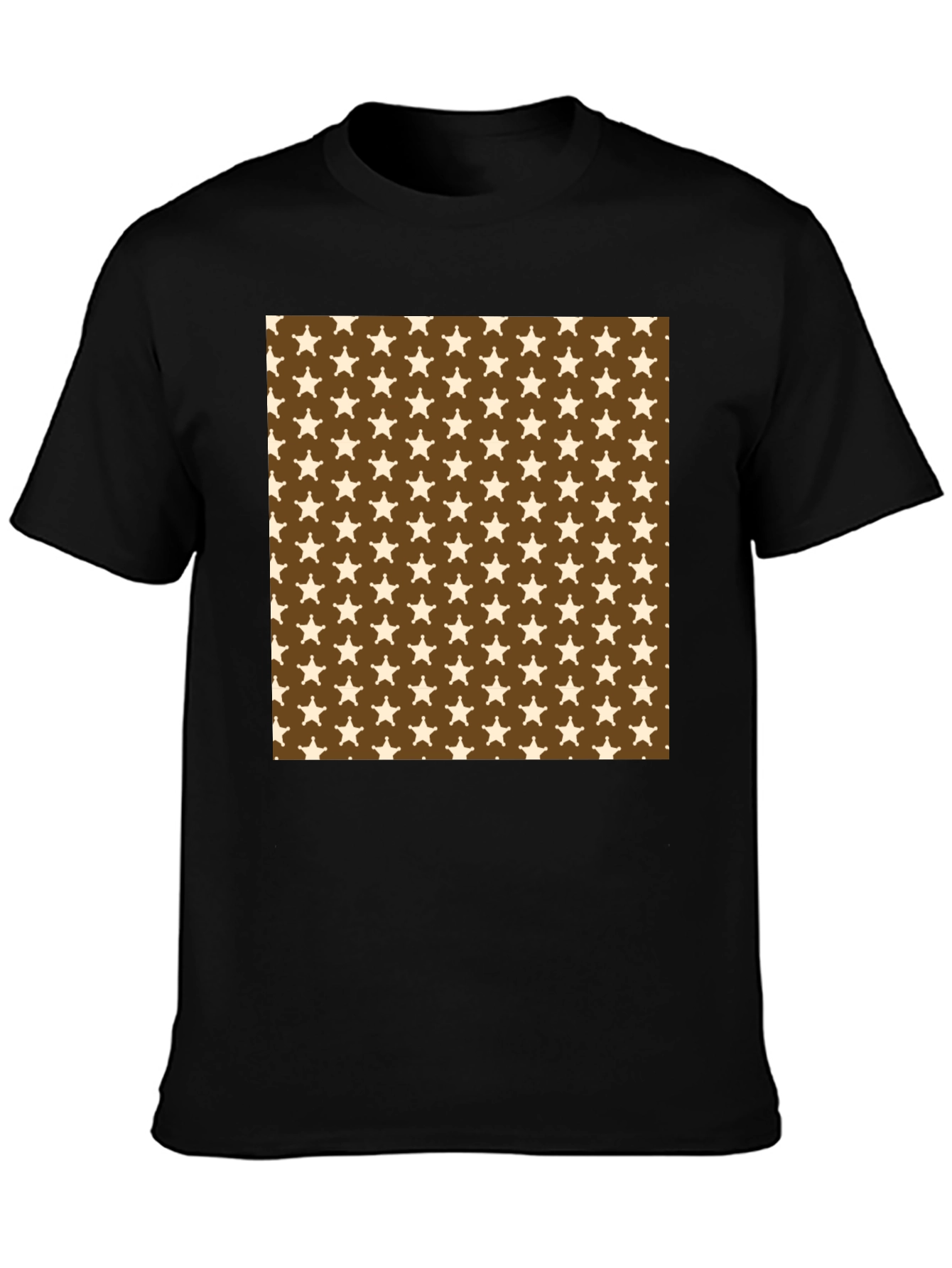Star Pattern Black T-Shirt
