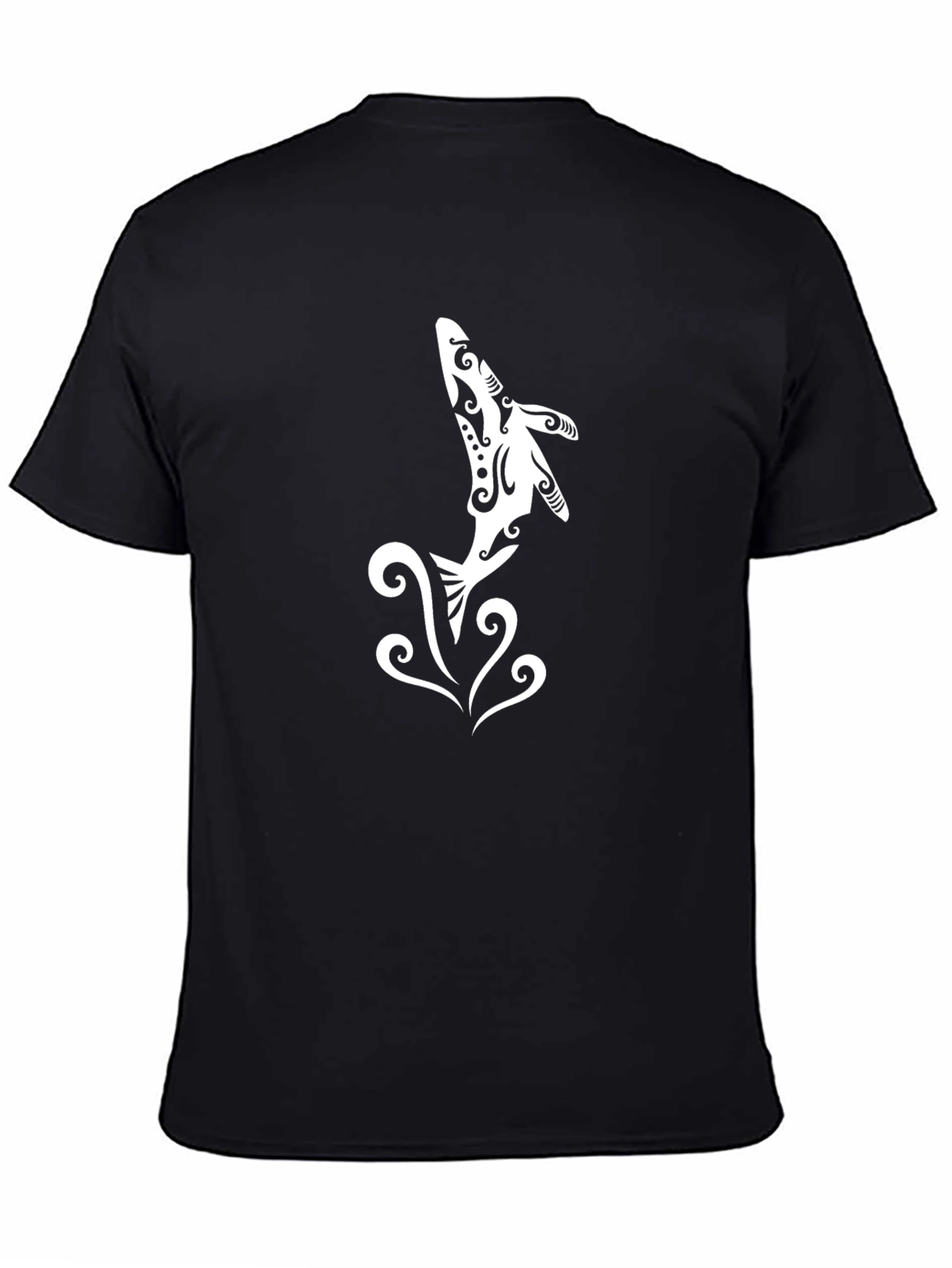 Tribal Dolphin Graphic Black T-Shirt