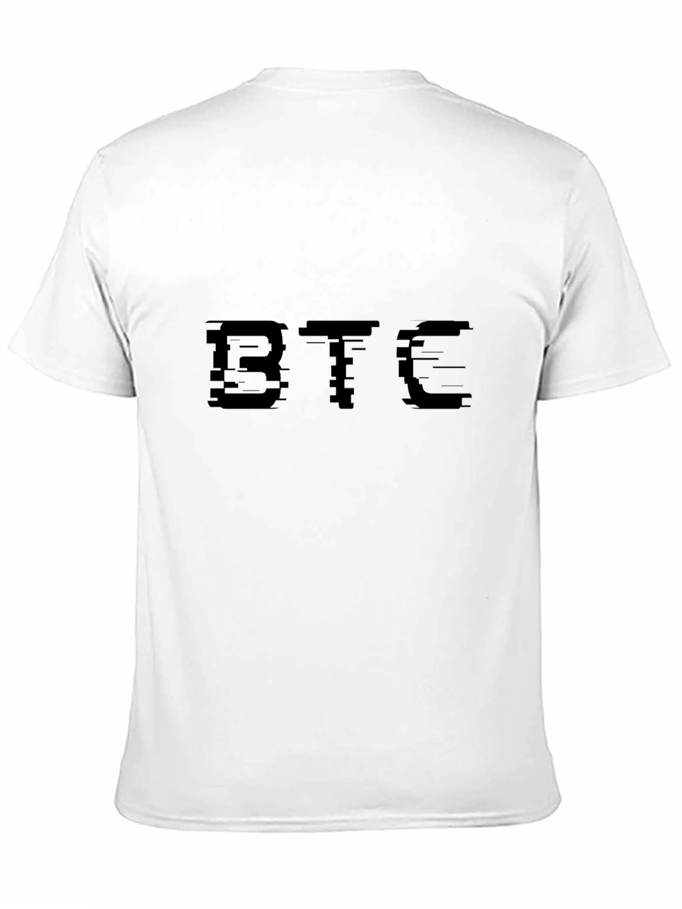 BTC Crypto Glitch Black T-Shirt - Bitcoin Cryptocurrency Tee