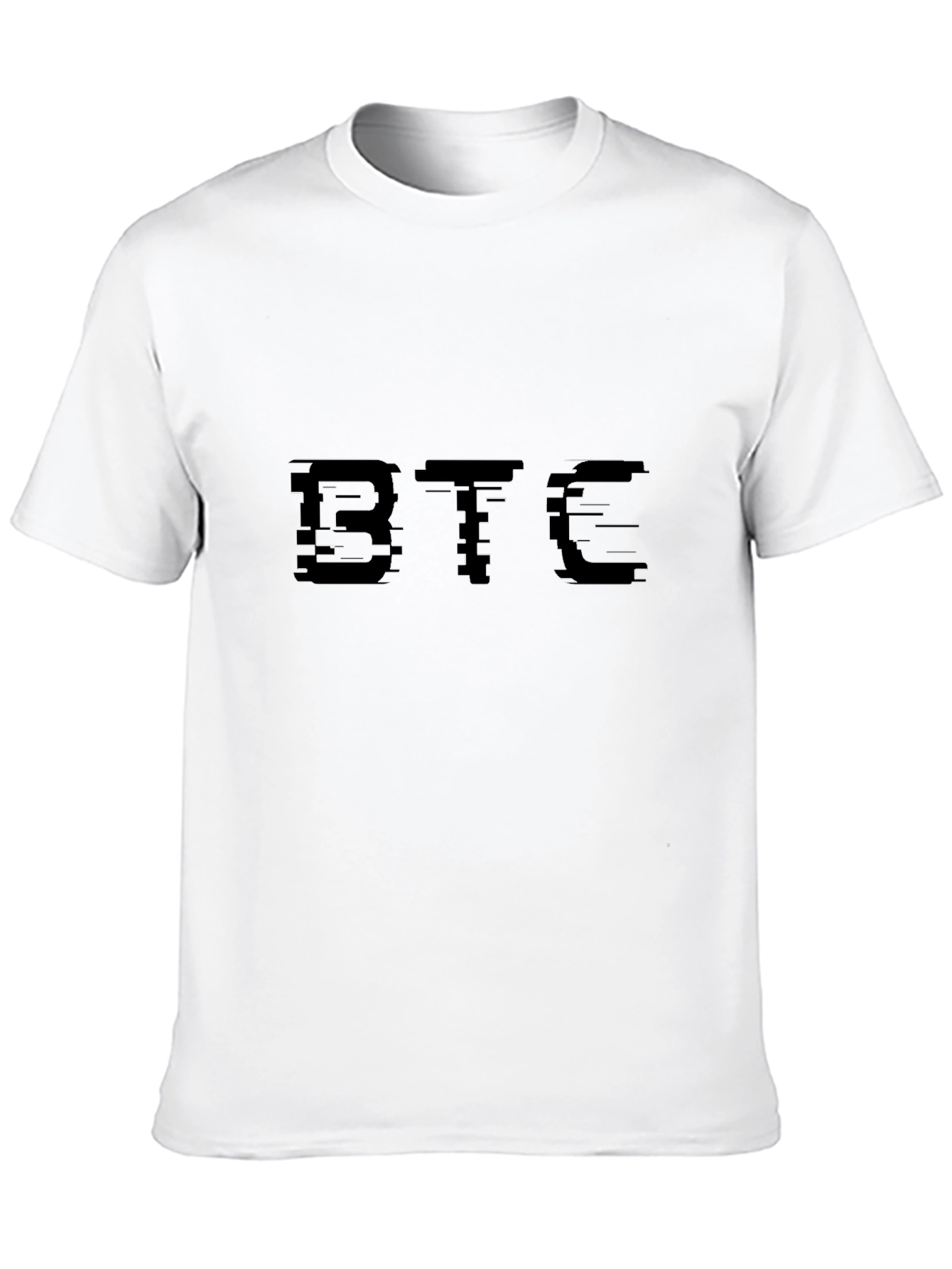 BTC Crypto Glitch Black T-Shirt - Bitcoin Cryptocurrency Tee