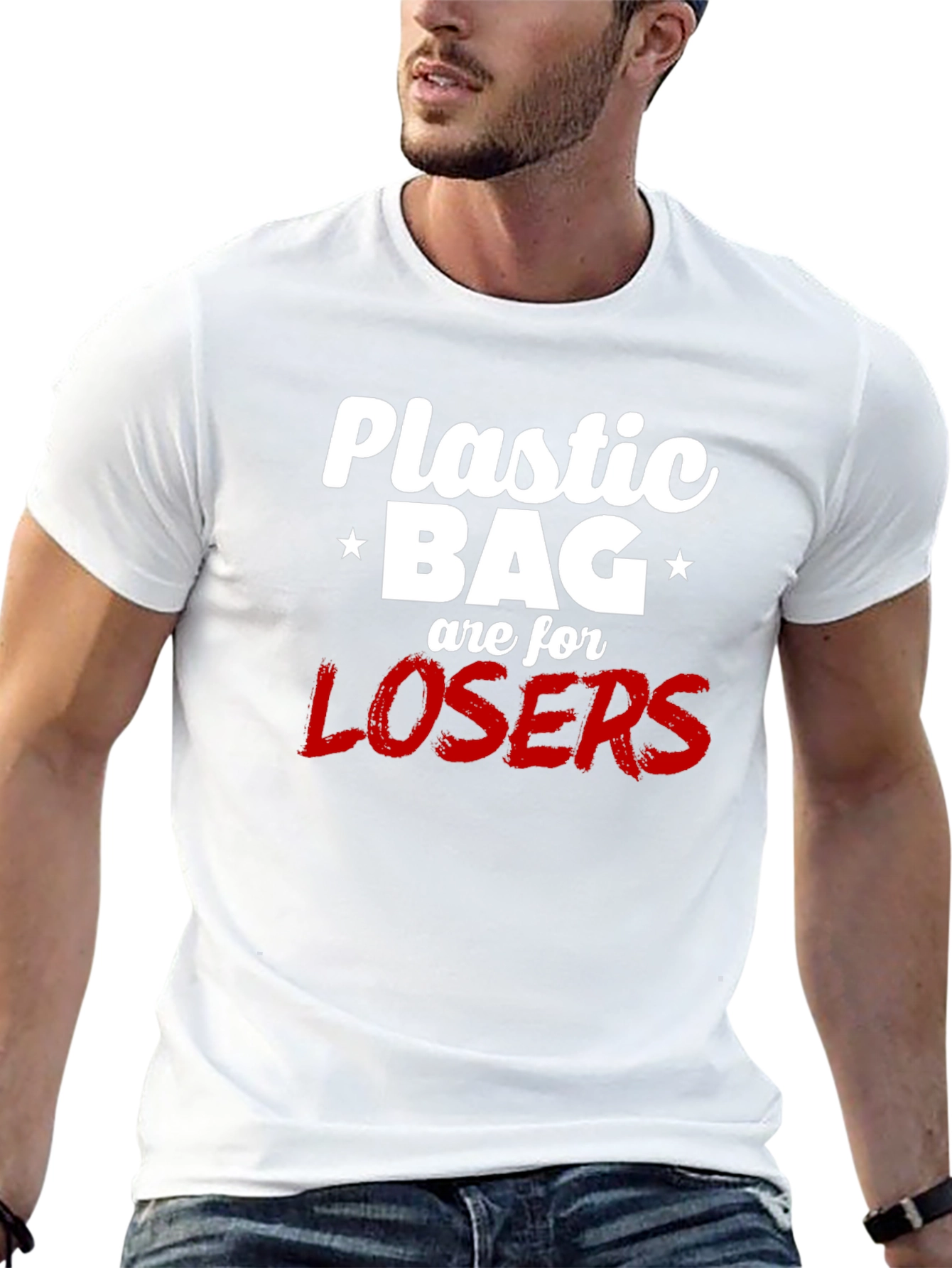 Plastic Bag Losers Graphic Tee - Anti-Pollution Shirt