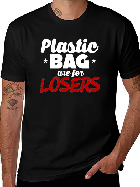 Plastic Bag Losers Graphic Tee - Anti-Pollution Shirt