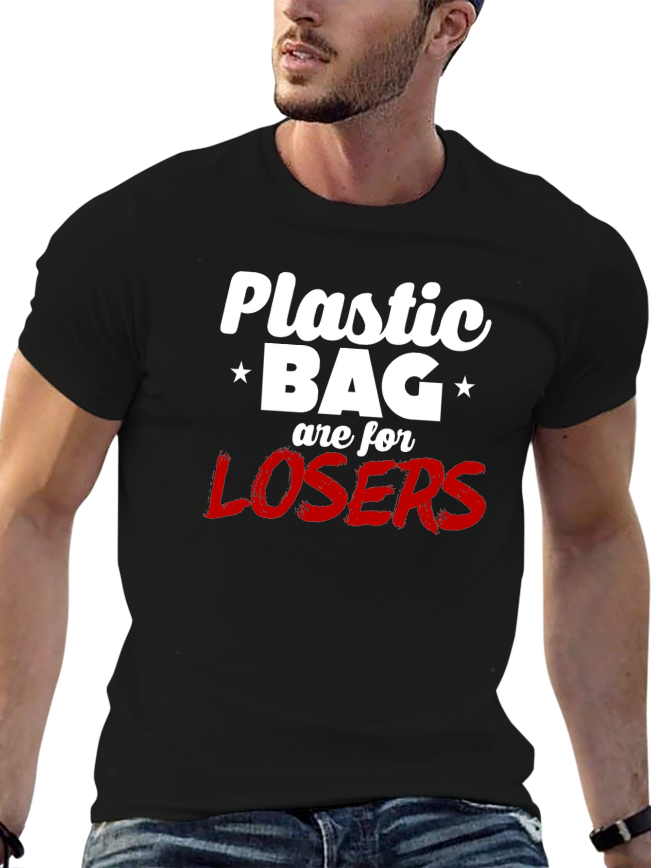 Plastic Bag Losers Graphic Tee - Anti-Pollution Shirt
