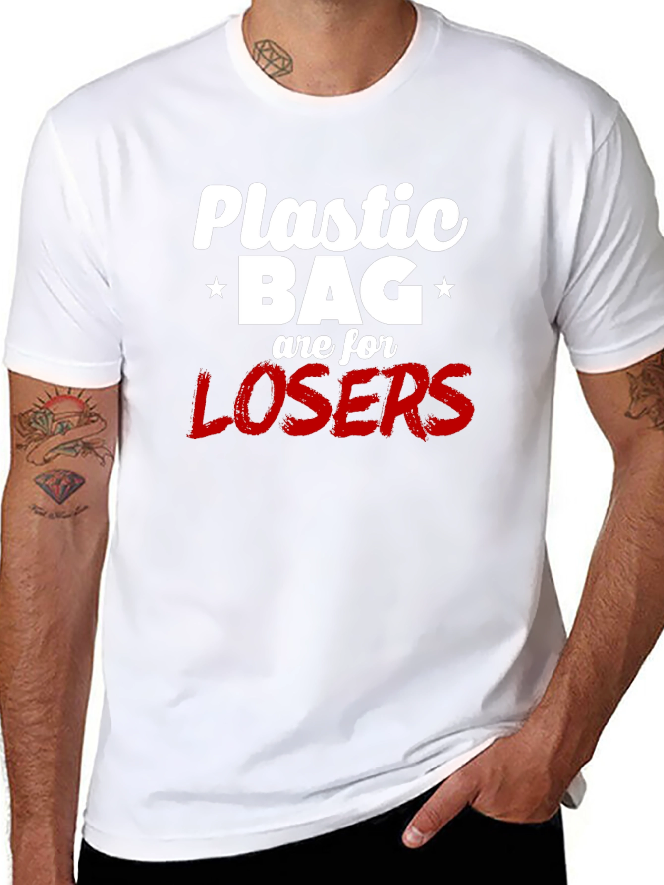 Plastic Bag Losers Graphic Tee - Anti-Pollution Shirt