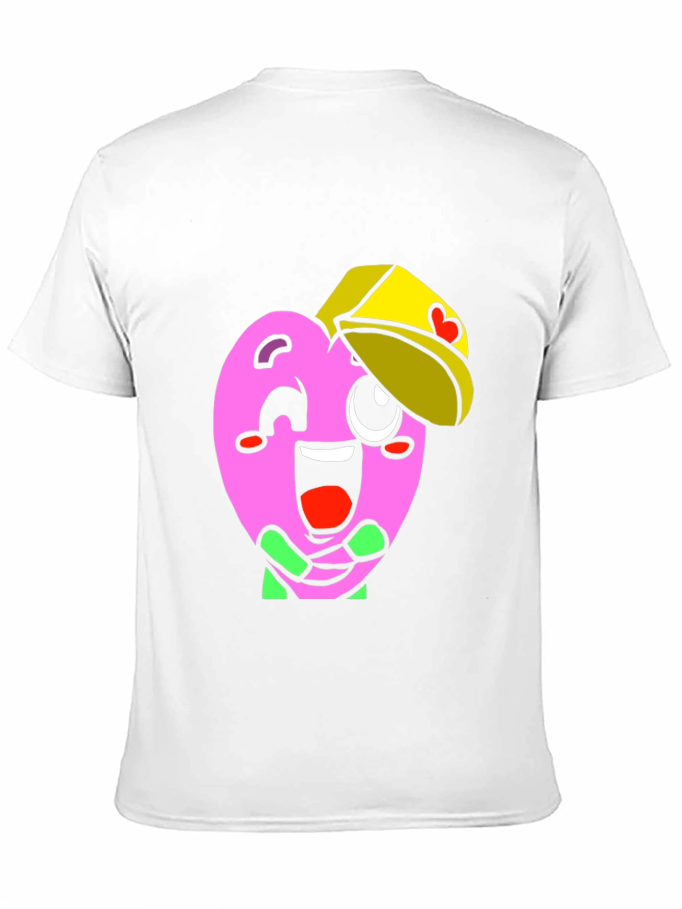 Heart Character Graphic Tee - Fun Black T-Shirt