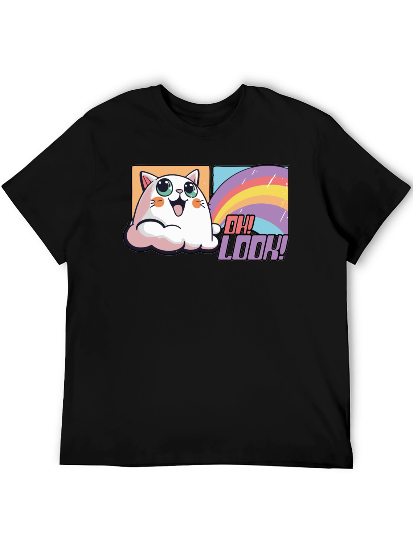 Cute Cat Rainbow T-Shirt - Oh Look!