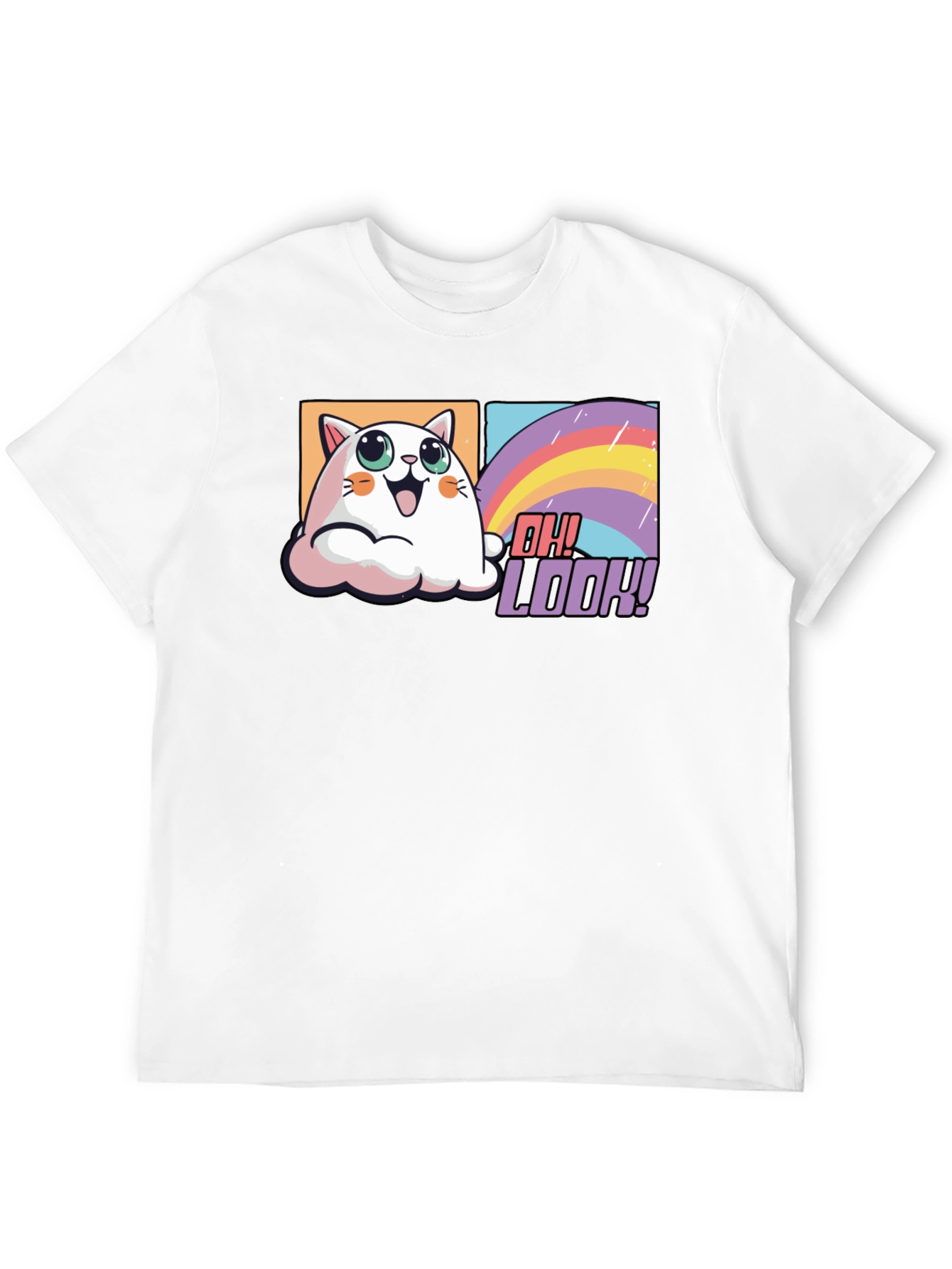 Cute Cat Rainbow T-Shirt - Oh Look!