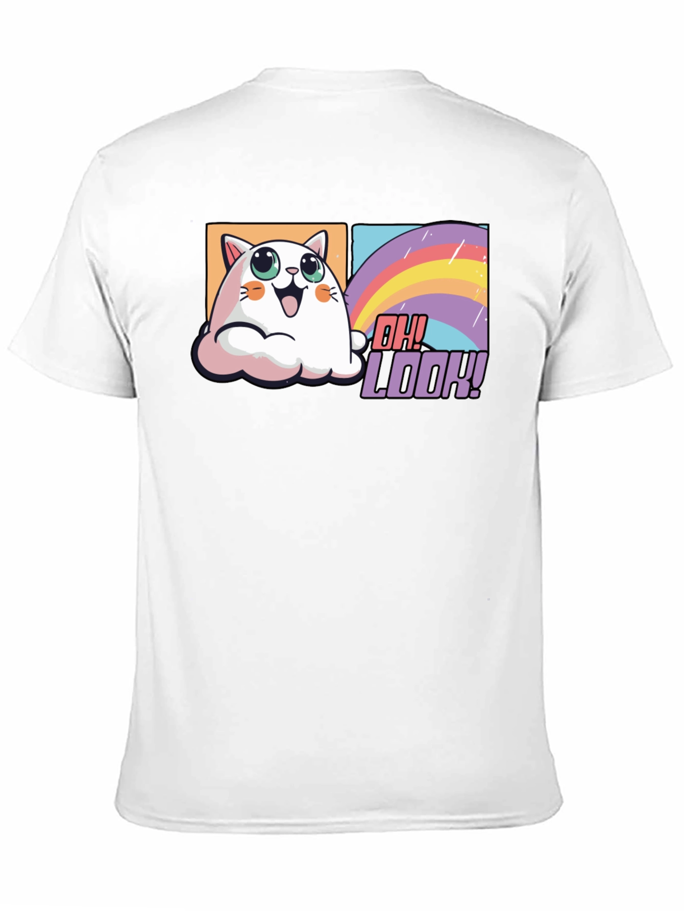 Cute Cat Rainbow T-Shirt - Oh Look!