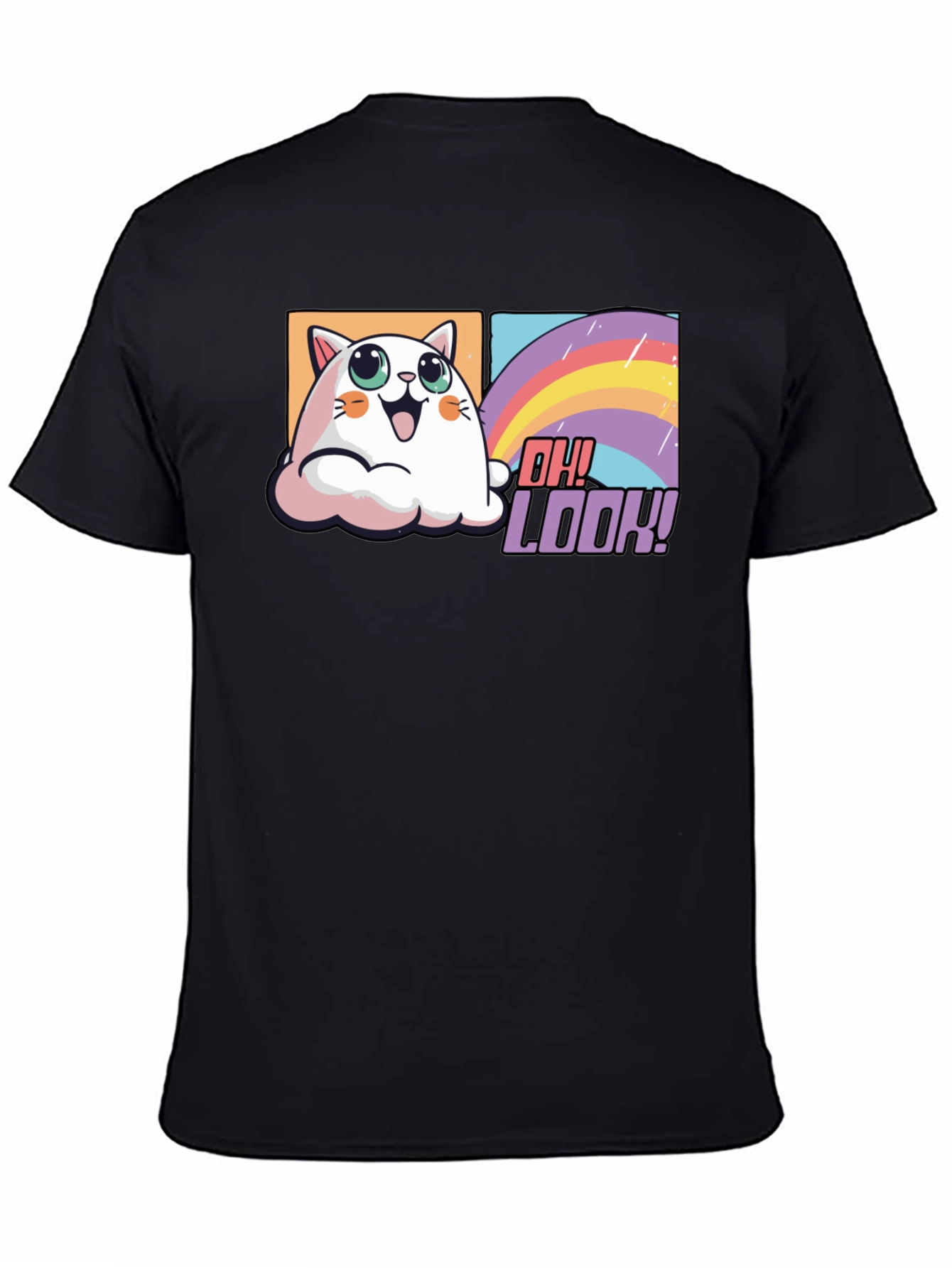 Cute Cat Rainbow T-Shirt - Oh Look!