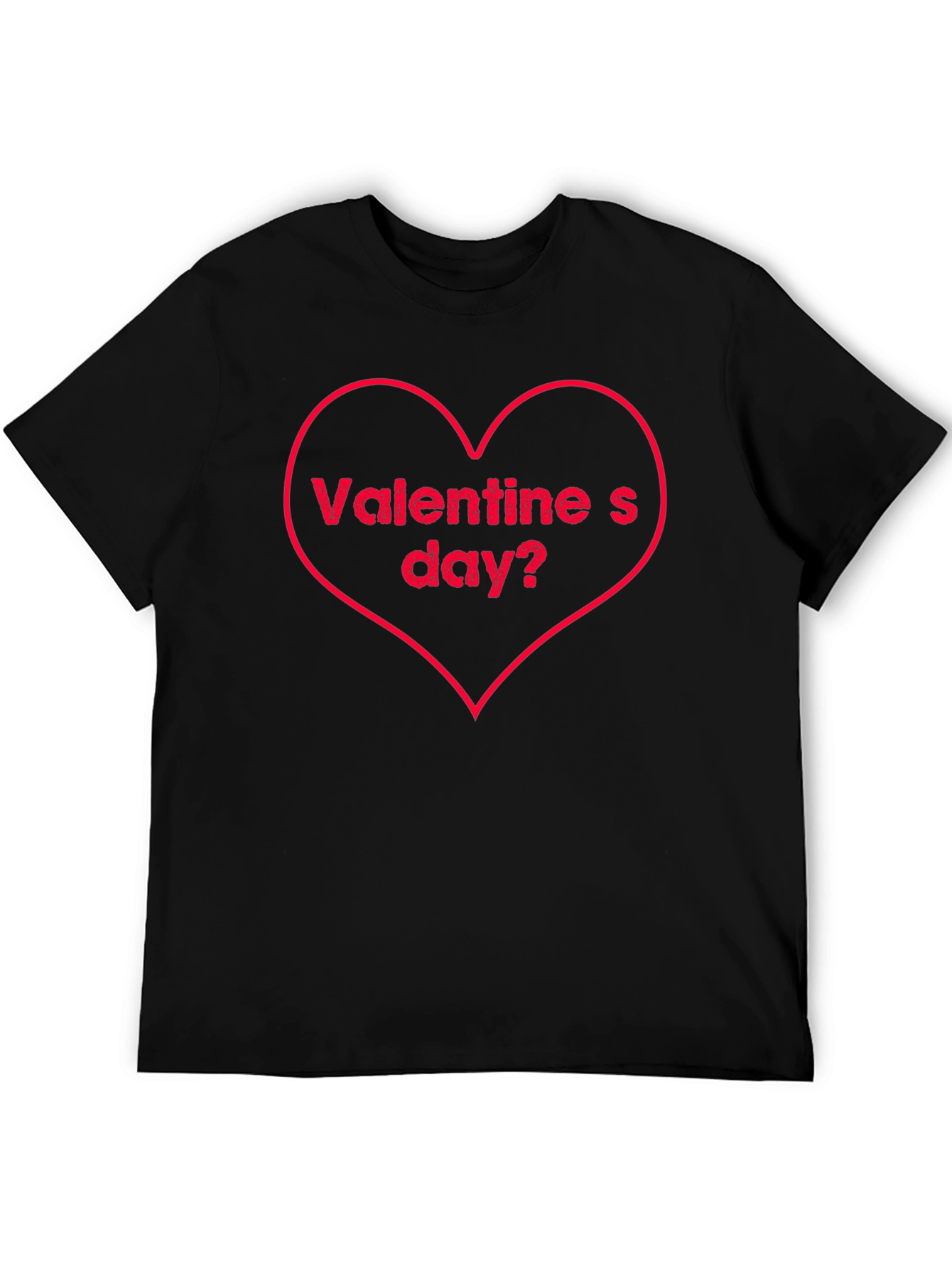 Valentines Day Heart Graphic Tee - Black