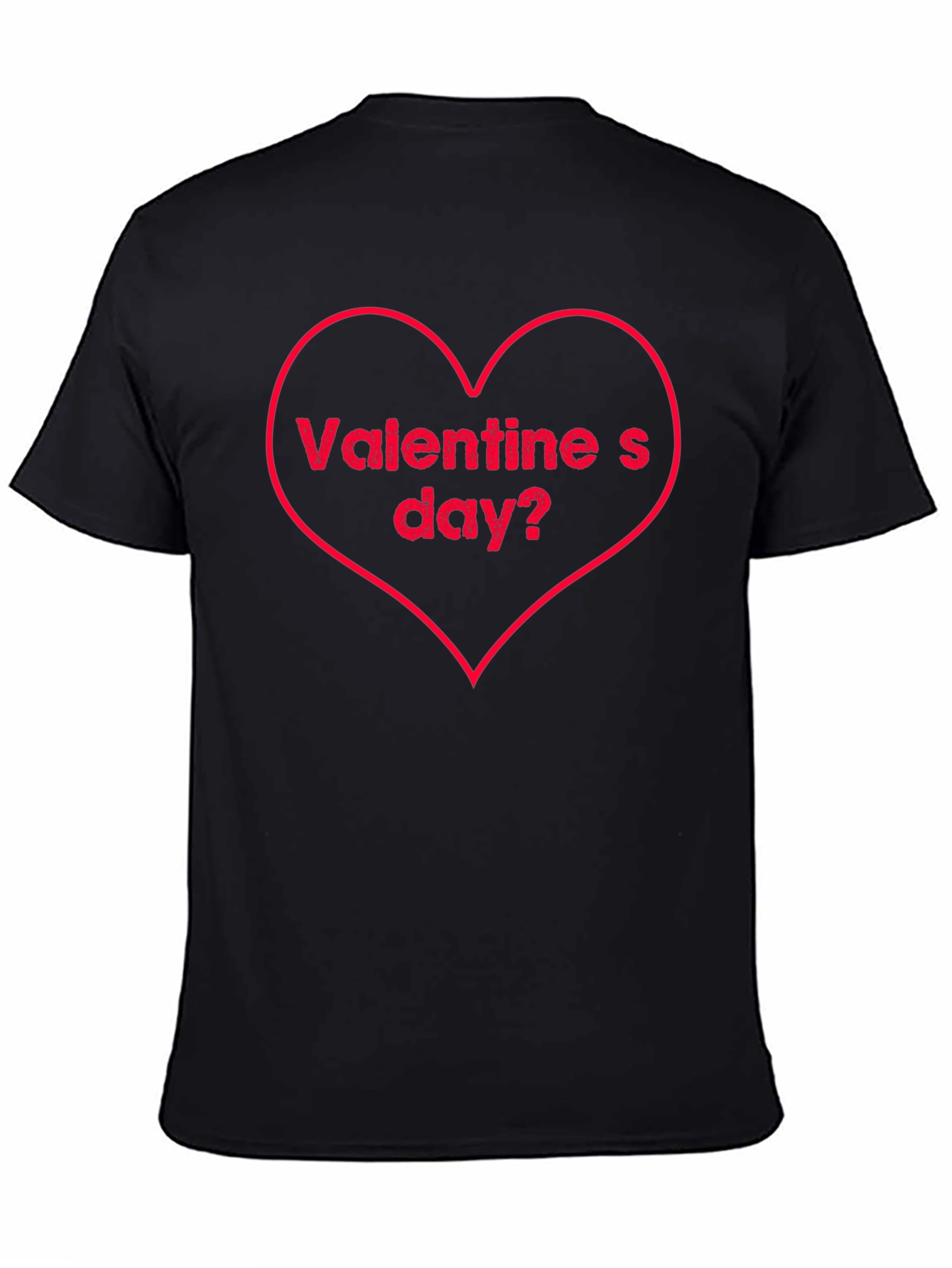 Valentines Day Heart Graphic Tee - Black