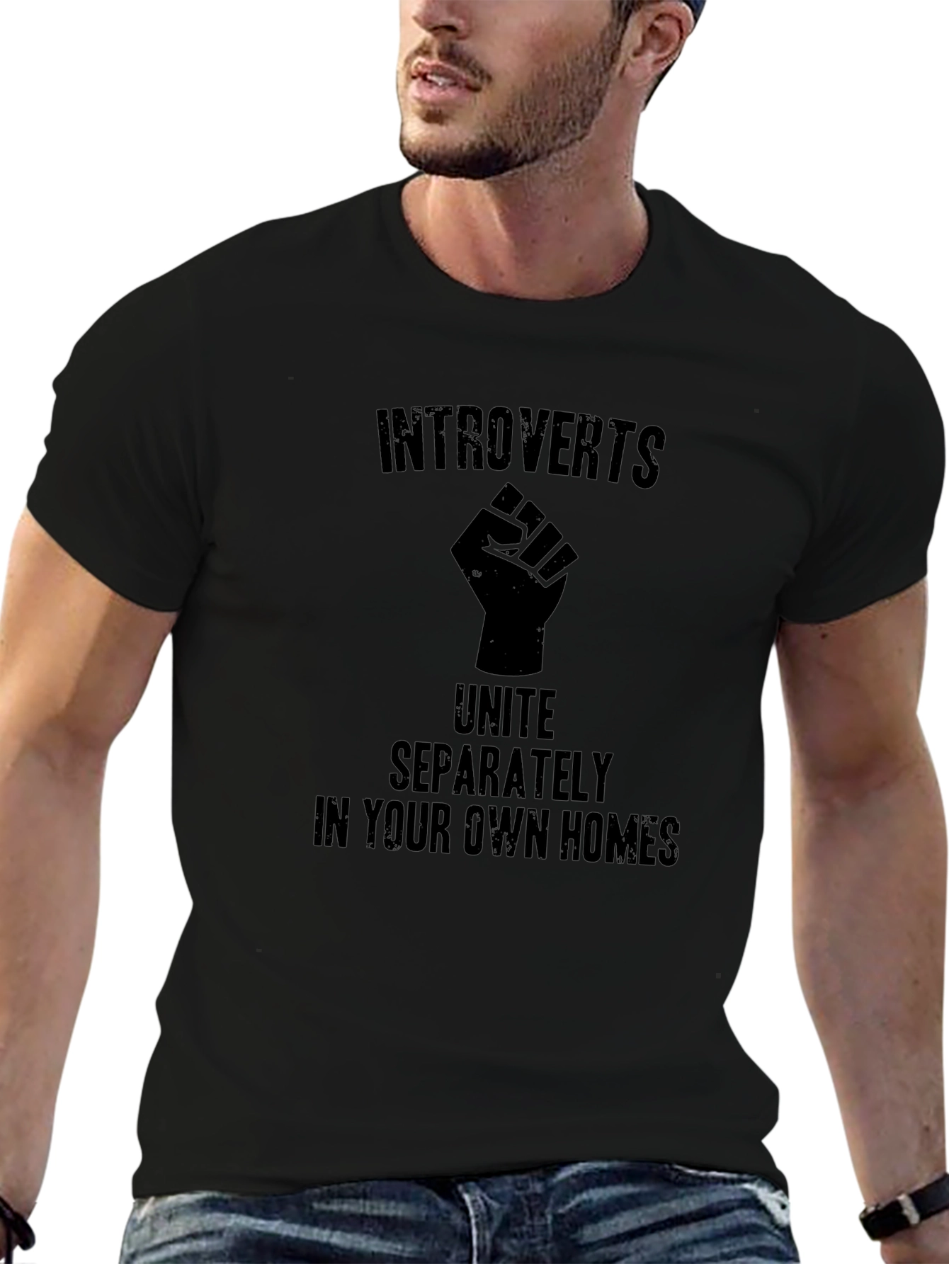 Introverts Unite T-Shirt - Black Graphic Tee