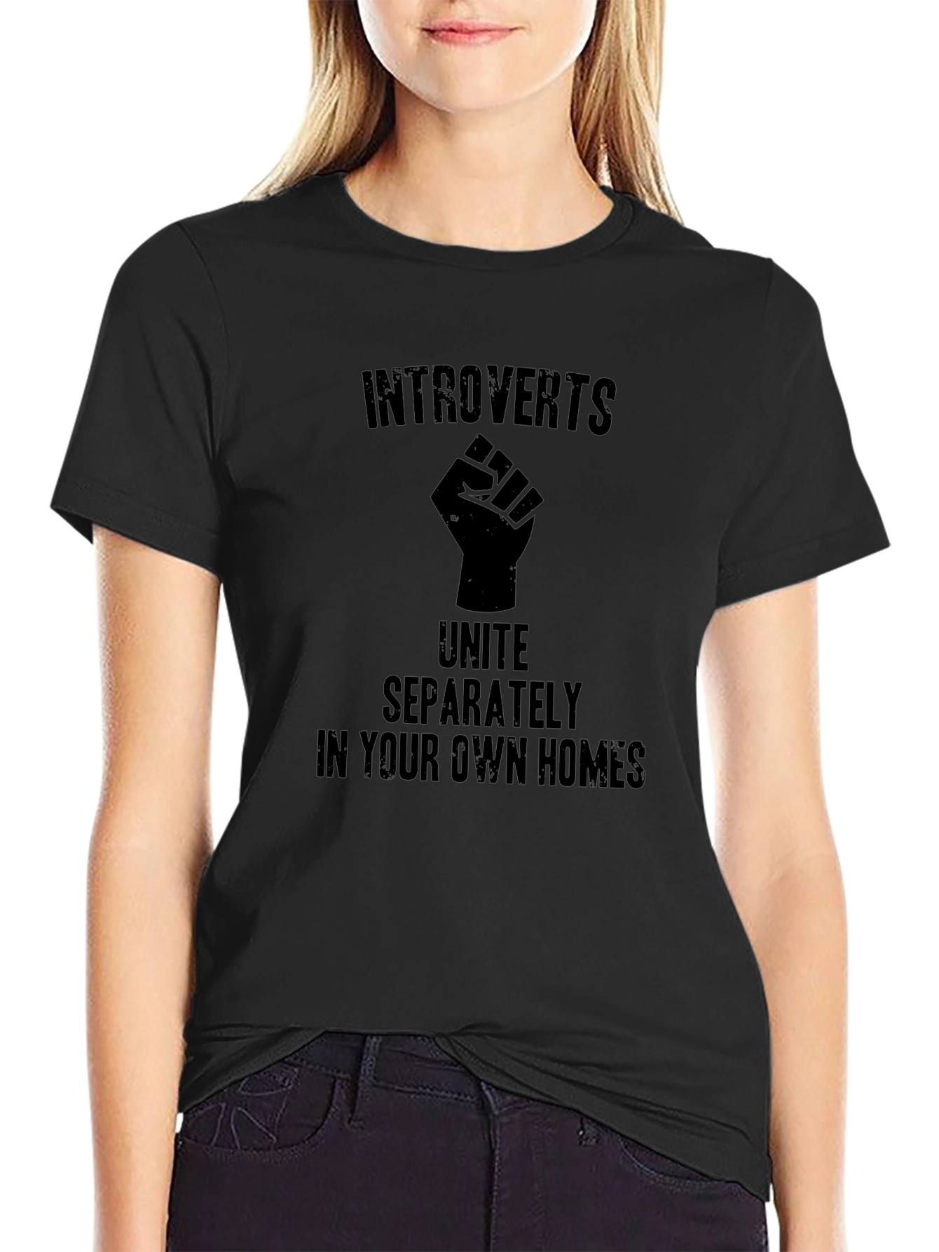 Introverts Unite T-Shirt - Black Graphic Tee
