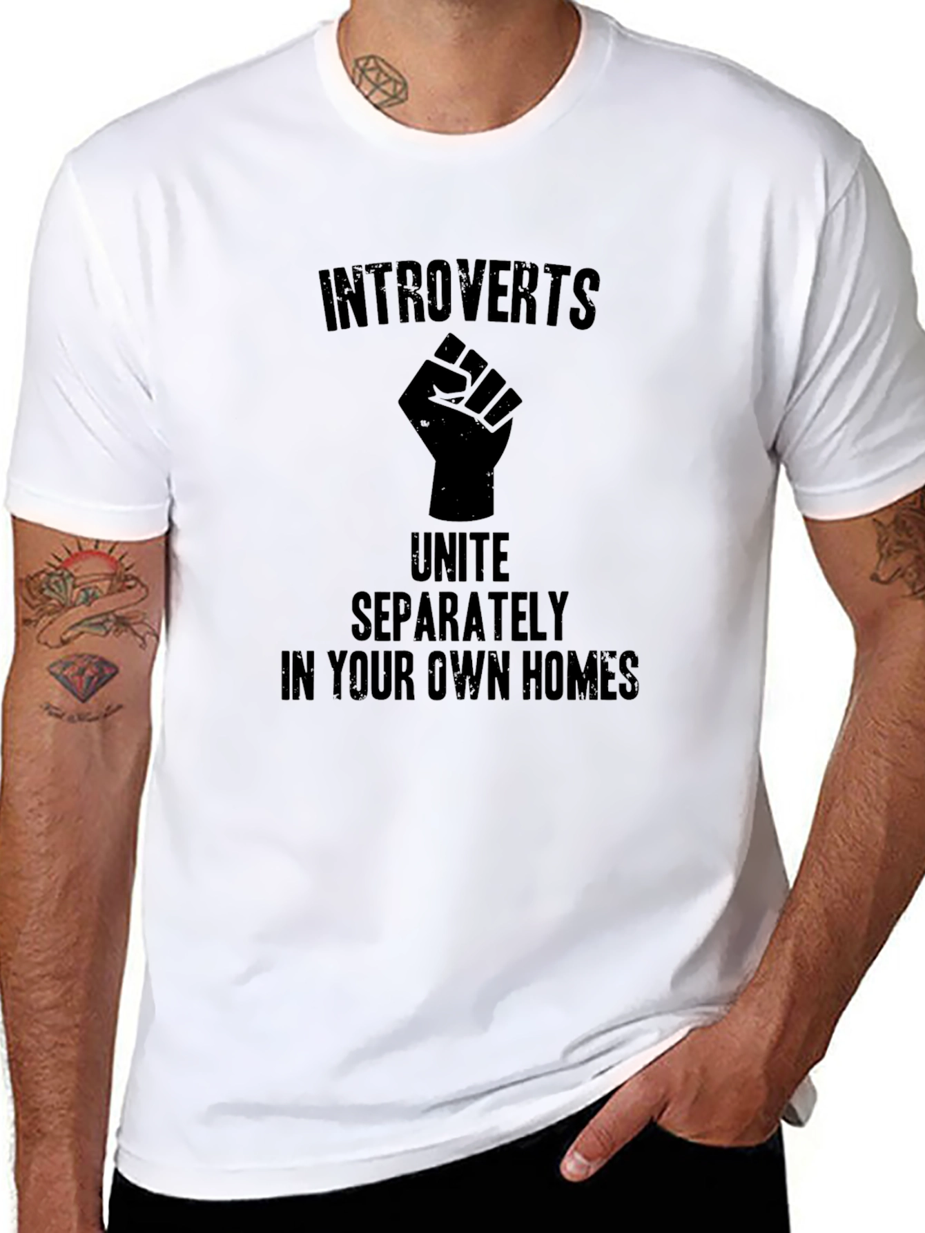 Introverts Unite T-Shirt - Black Graphic Tee