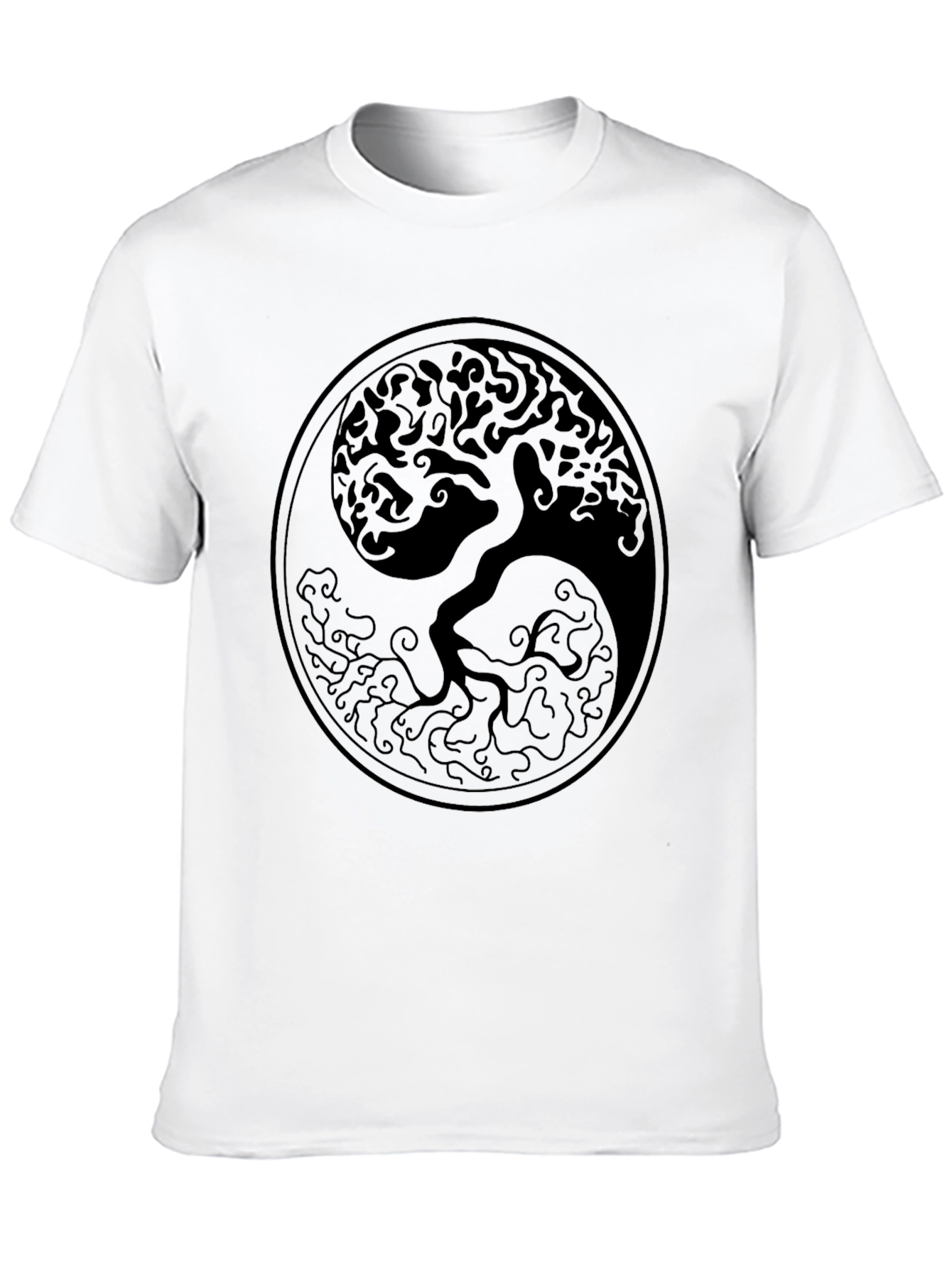 Yin Yang Tree of Life Black T-Shirt