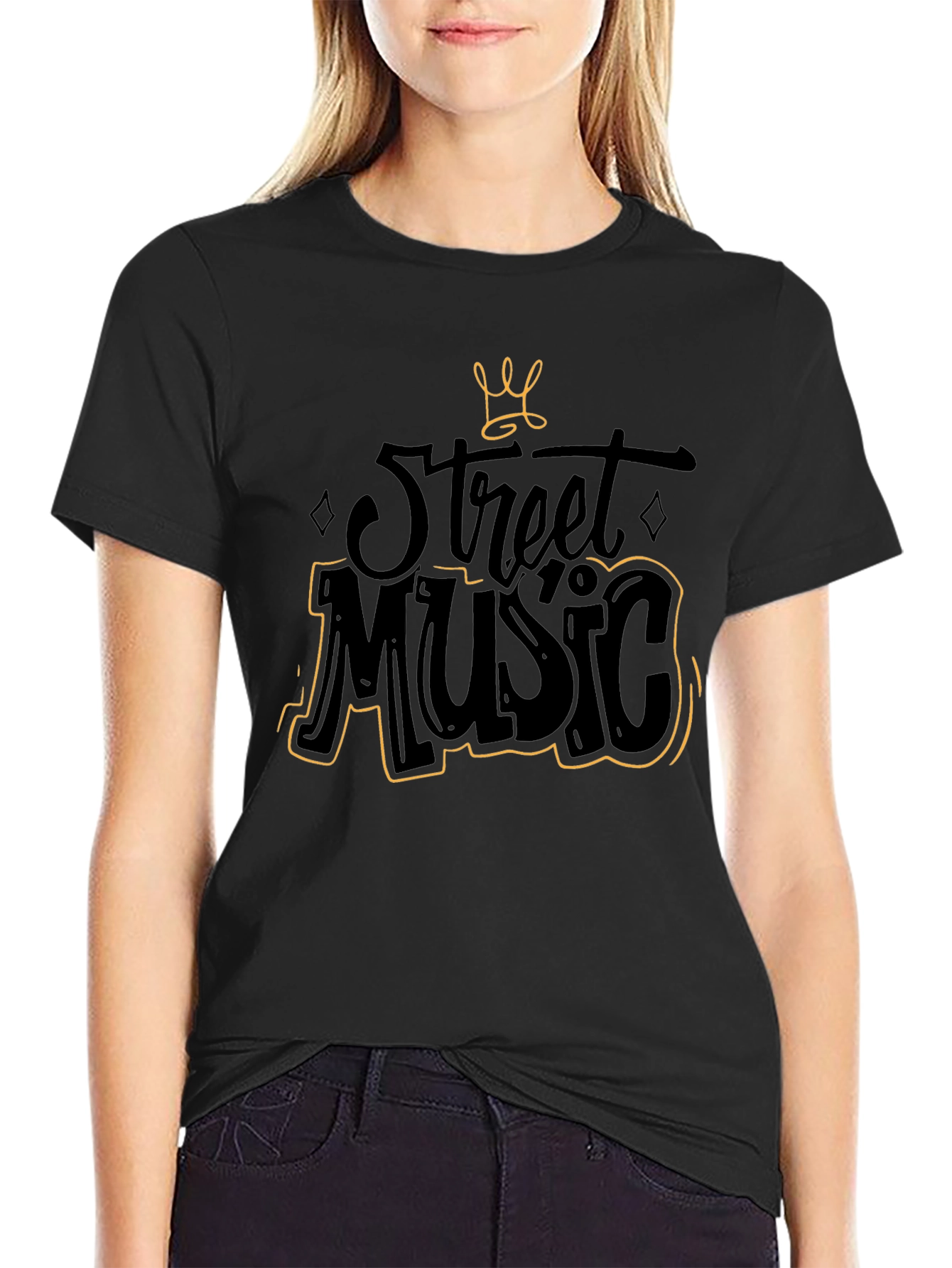 Street Music Graphic Black T-Shirt