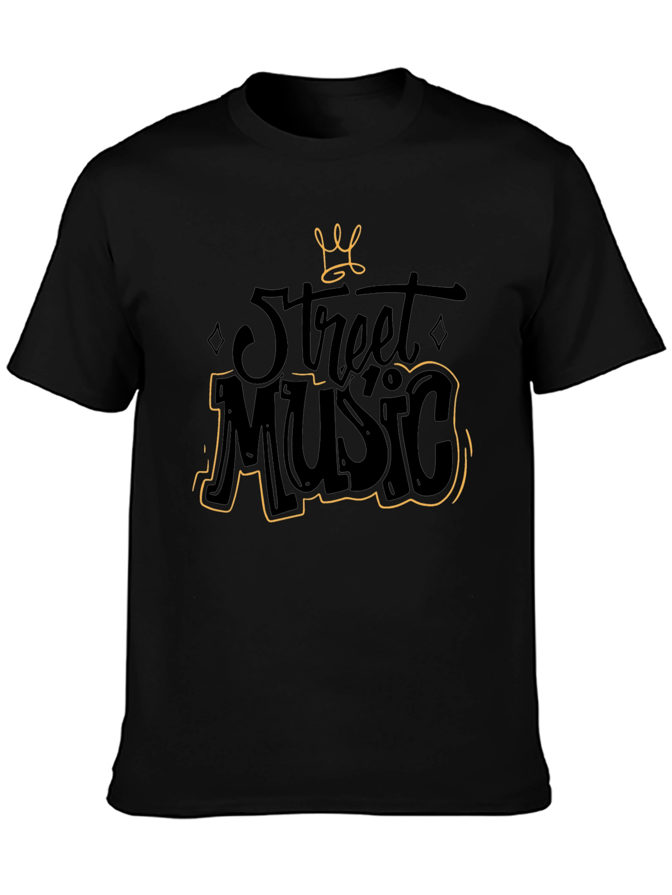 Street Music Graphic Black T-Shirt