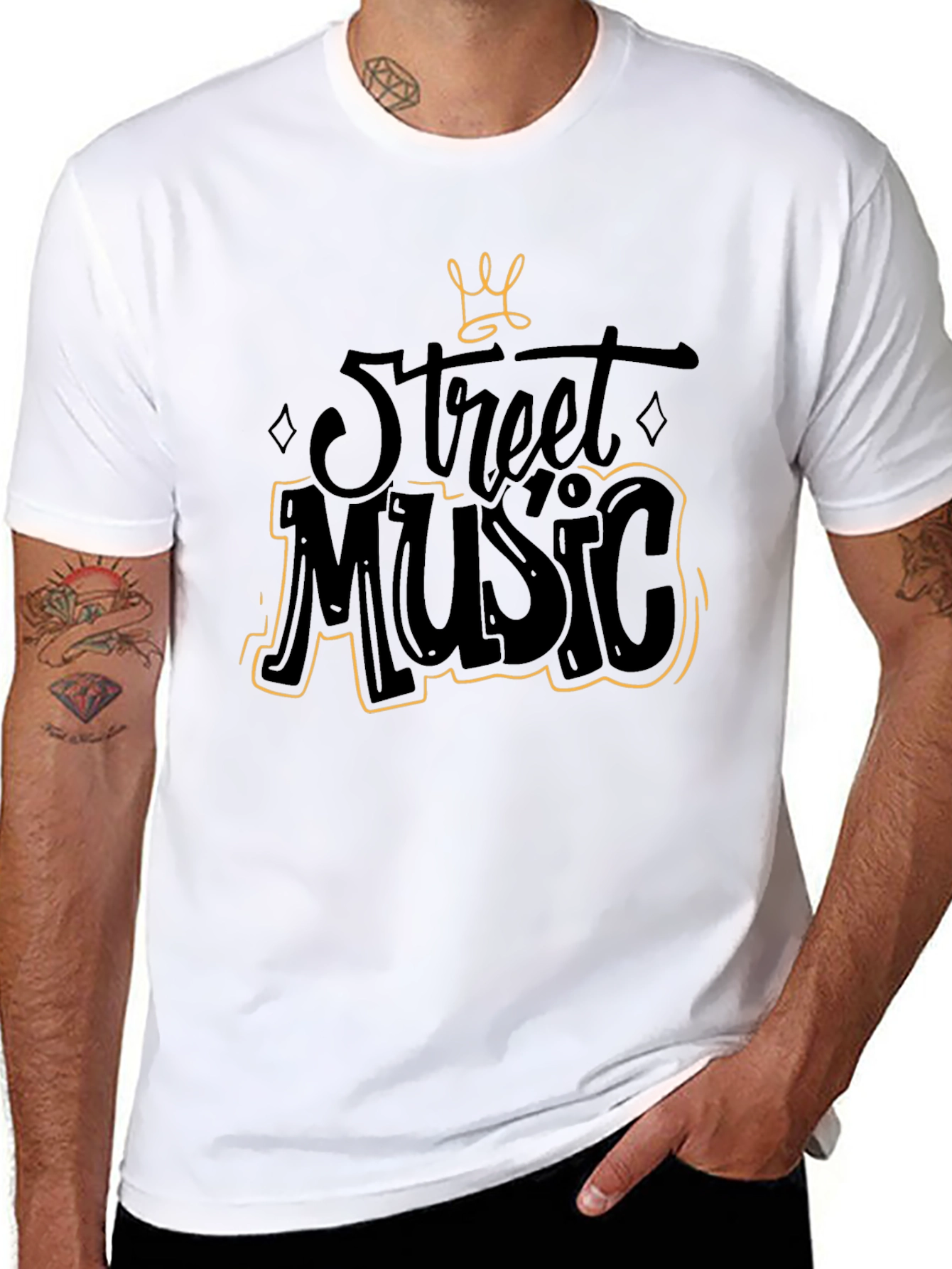 Street Music Graphic Black T-Shirt