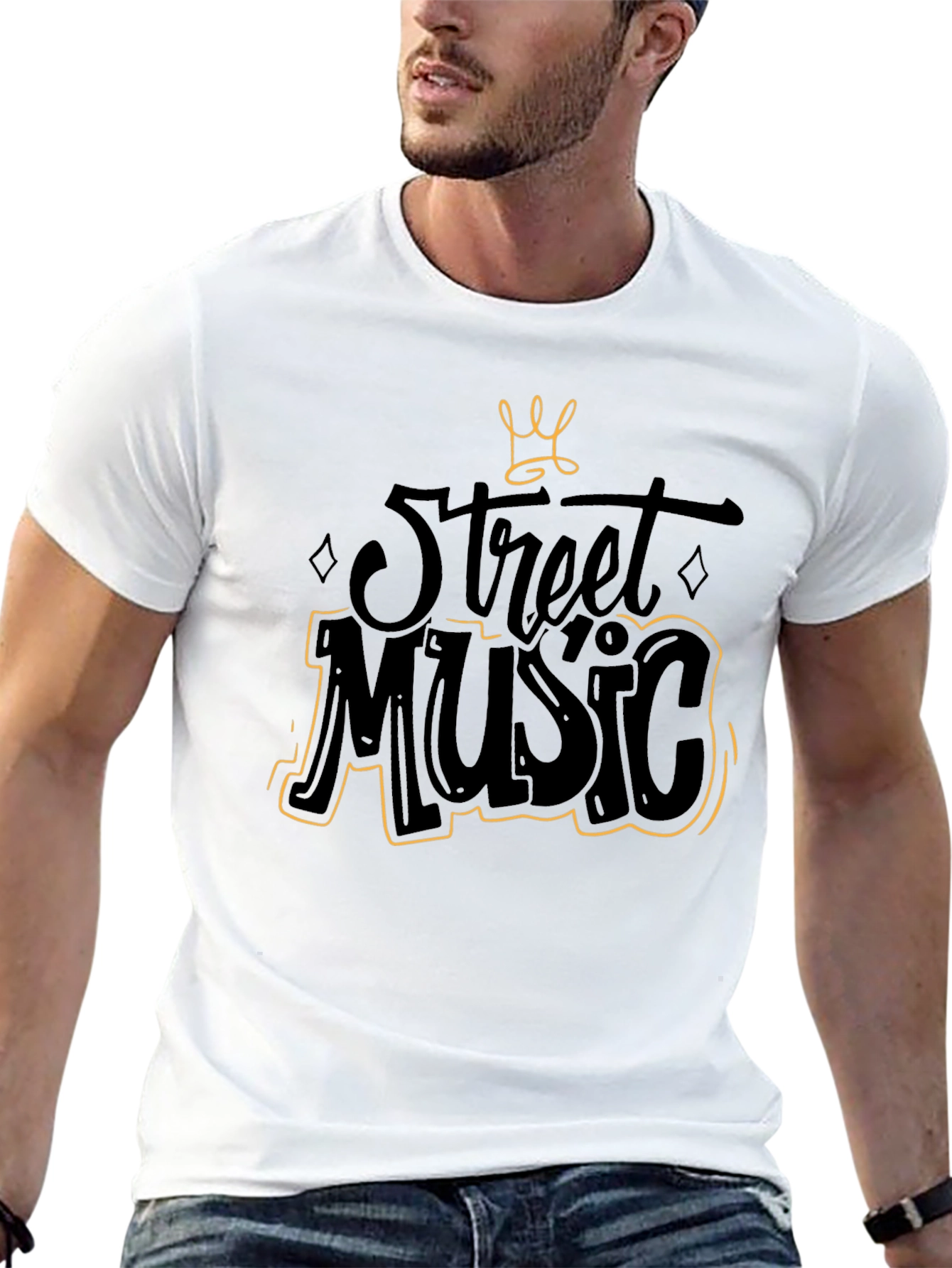 Street Music Graphic Black T-Shirt