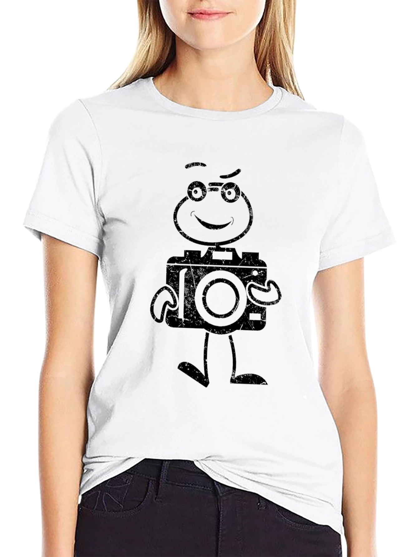Cartoon Camera T-Shirt - Black
