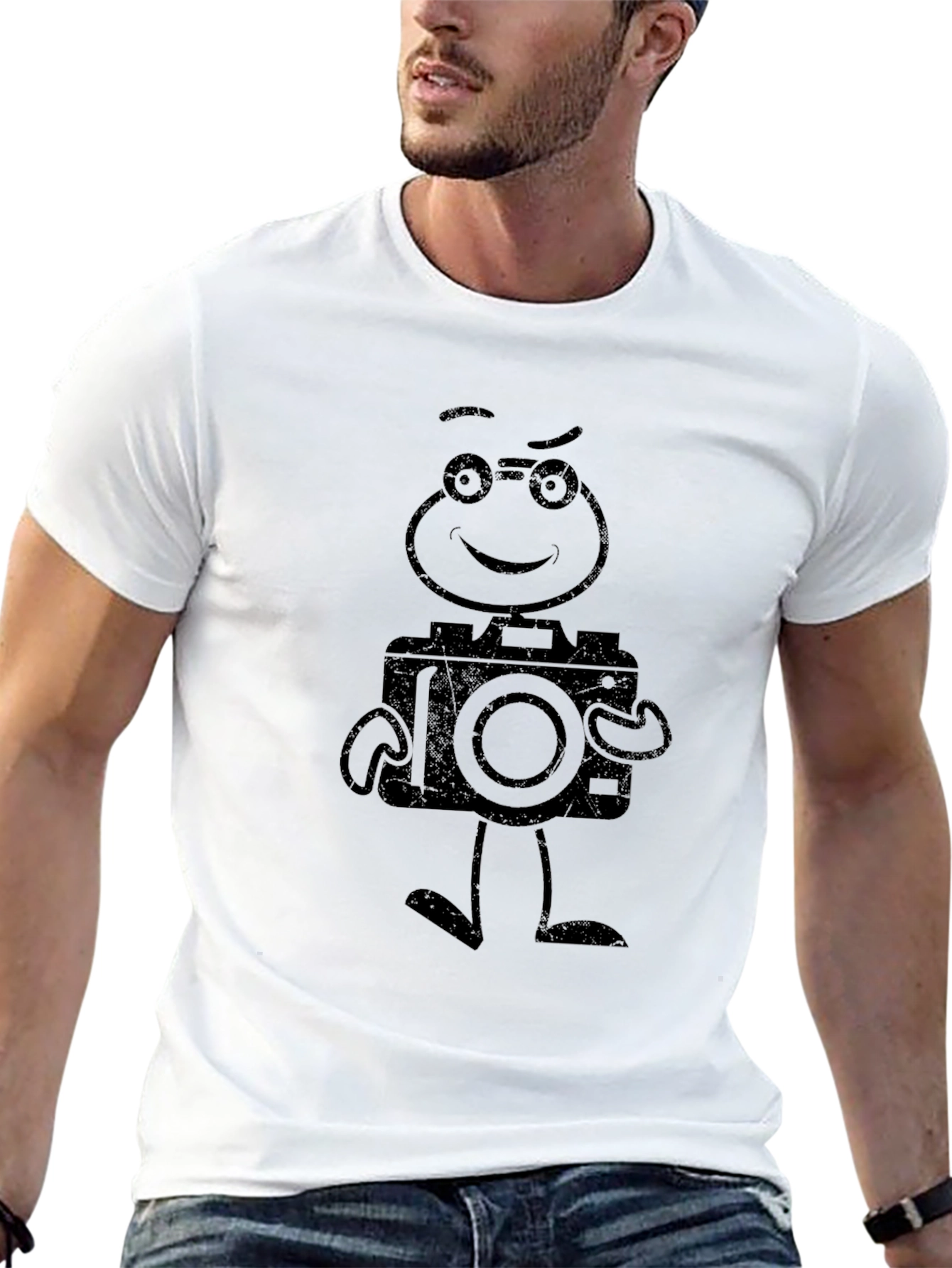 Cartoon Camera T-Shirt - Black