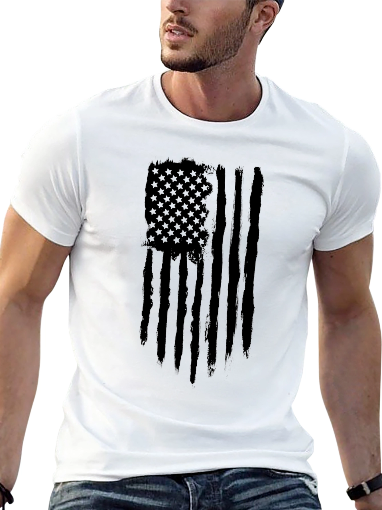 Distressed American Flag Graphic T-Shirt