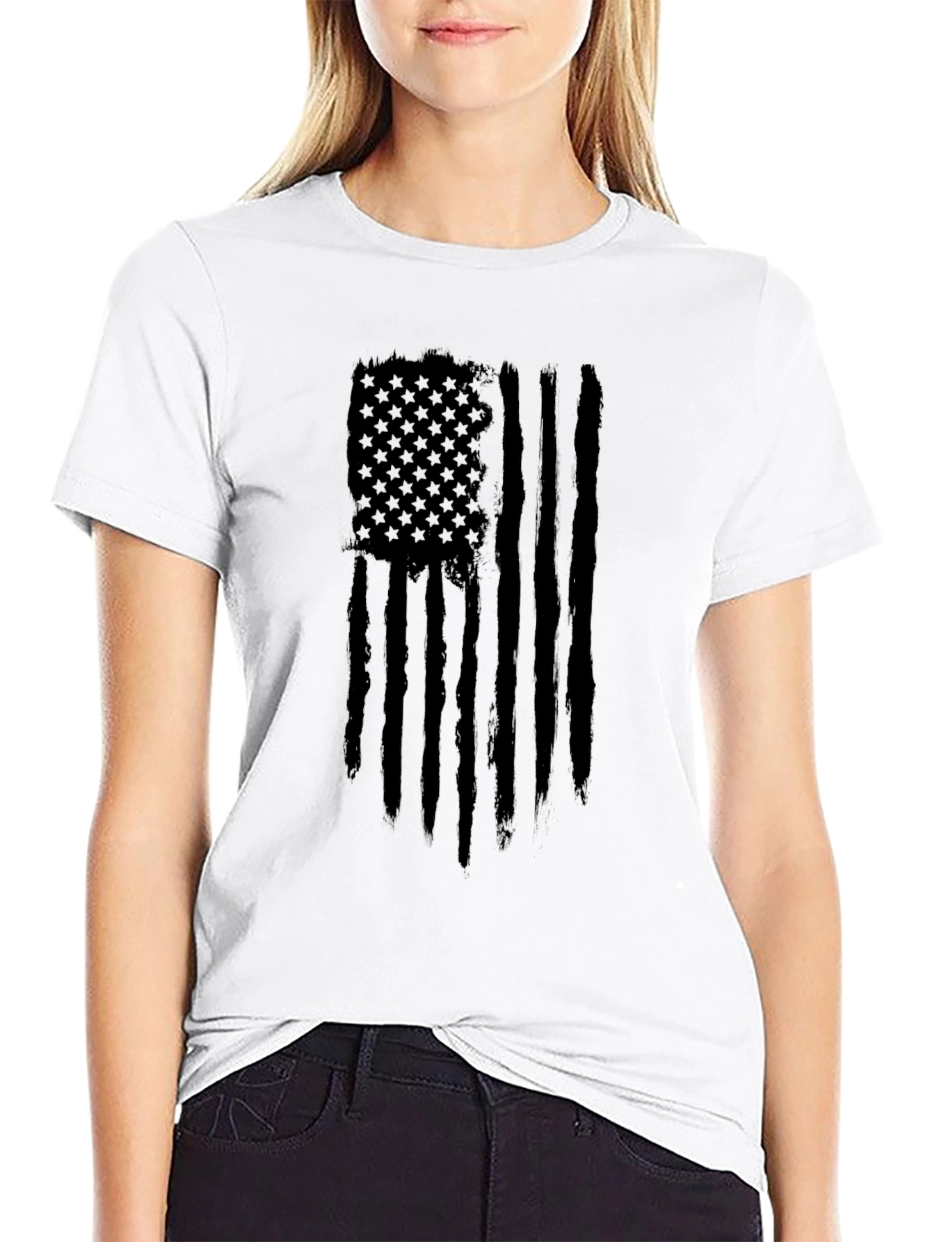 Distressed American Flag Graphic T-Shirt