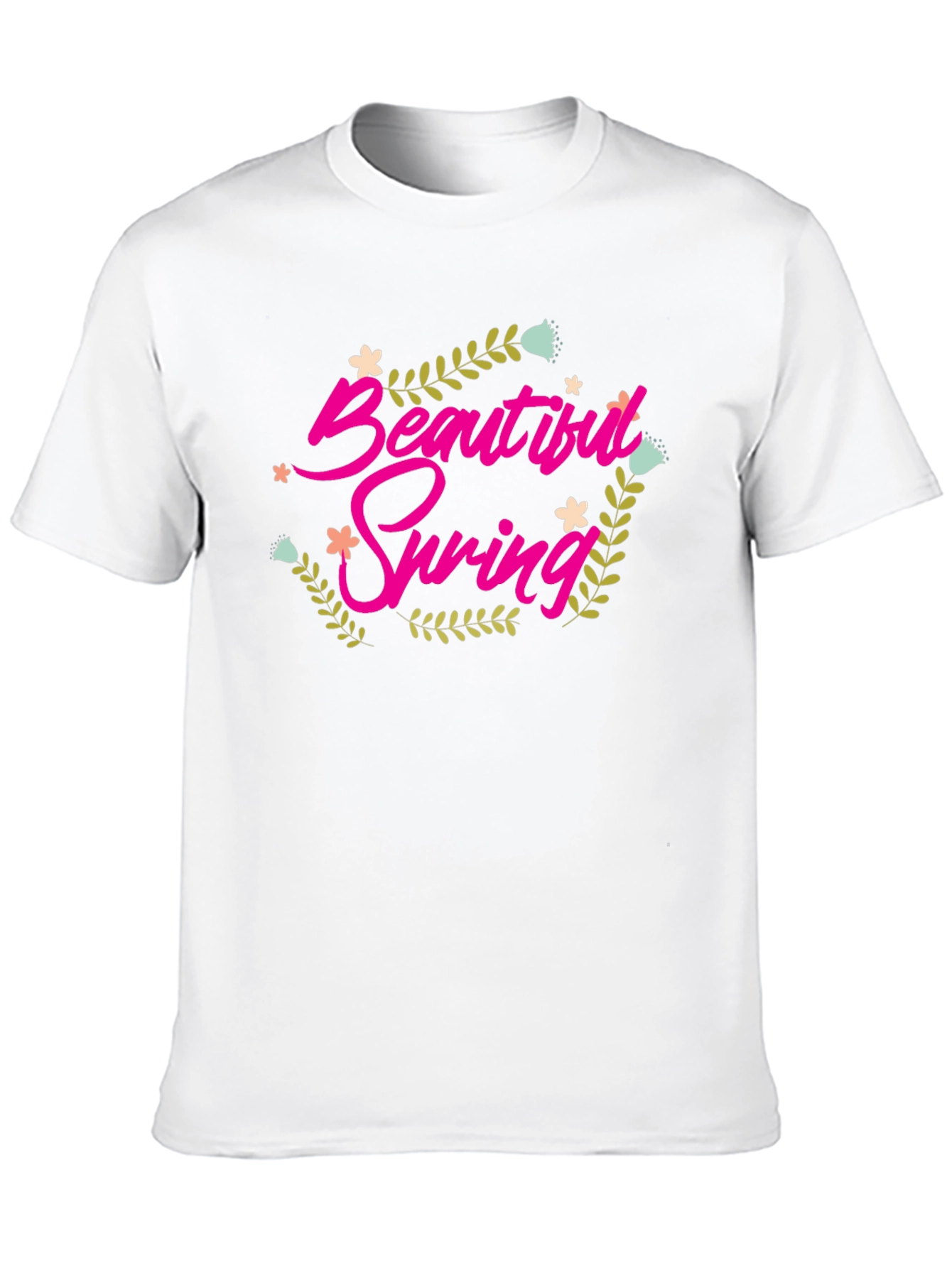 Beautiful Spring Graphic Tee - Black Cotton Shirt
