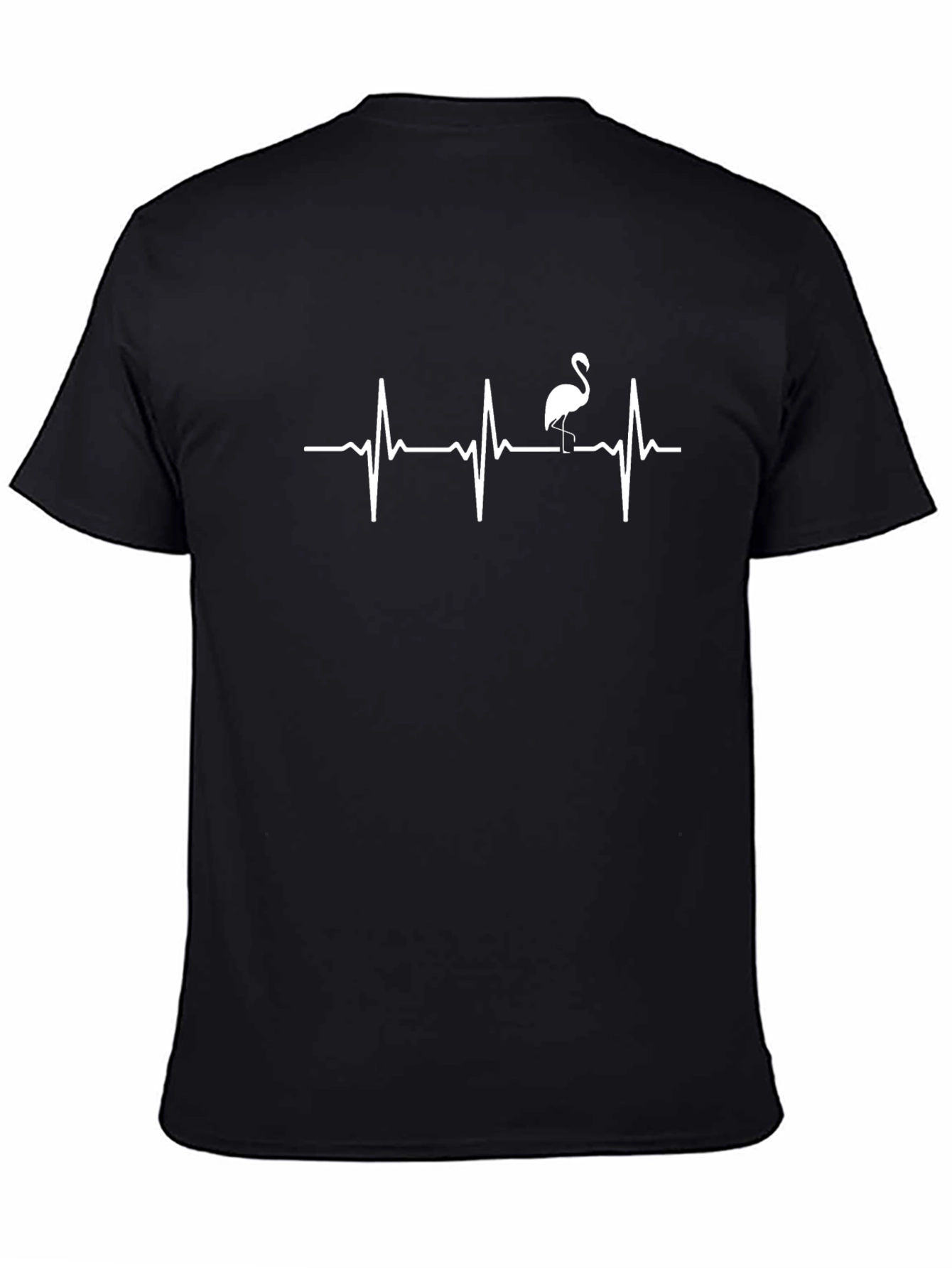 Flamingo Heartbeat Graphic Tee - Unique T-Shirt