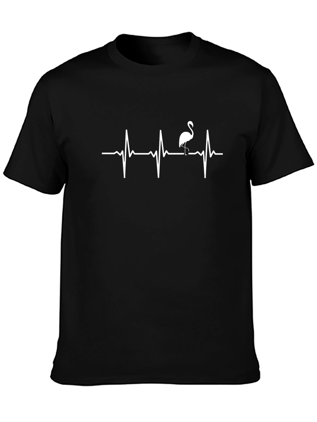 Flamingo Heartbeat Graphic Tee - Unique T-Shirt