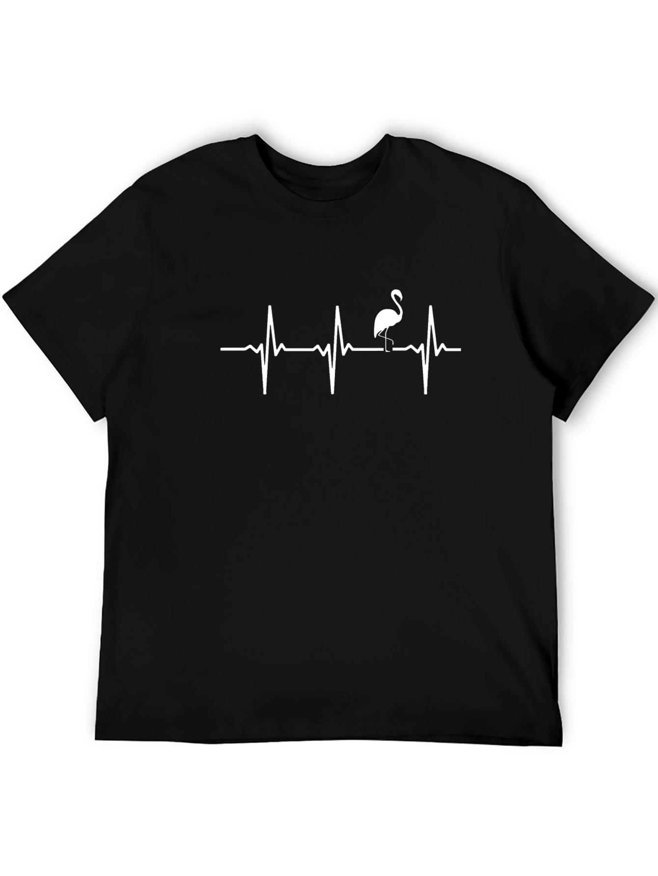 Flamingo Heartbeat Graphic Tee - Unique T-Shirt