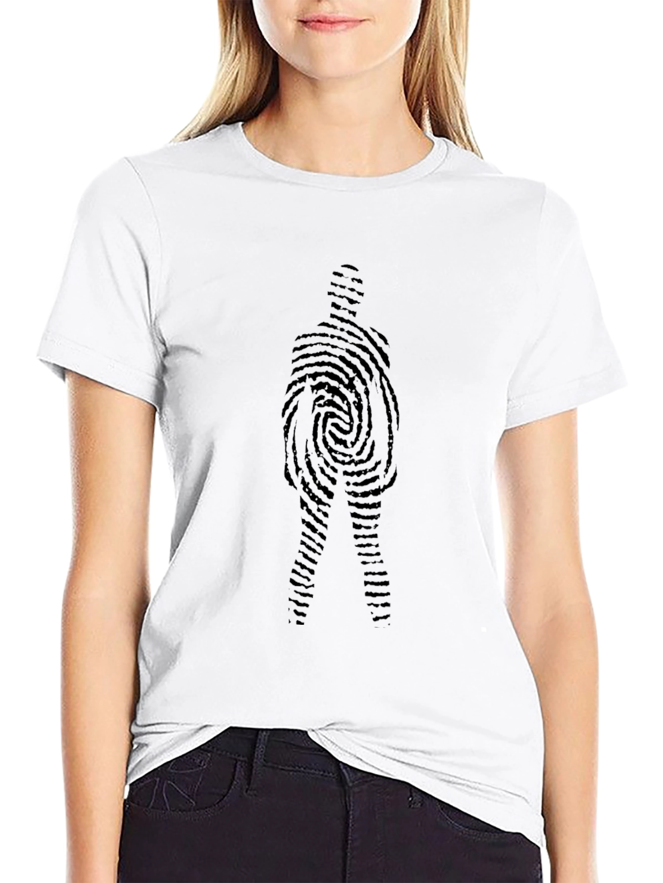 Fingerprint Man Graphic Black T-Shirt