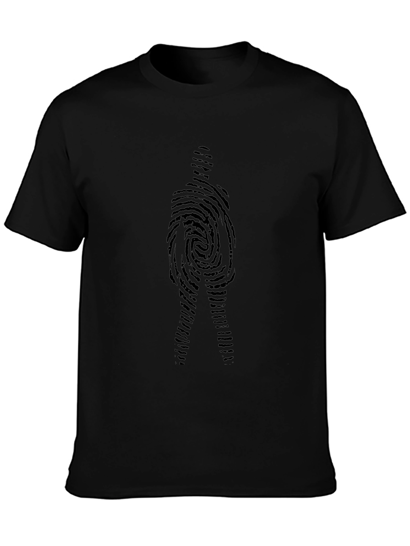 Fingerprint Man Graphic Black T-Shirt